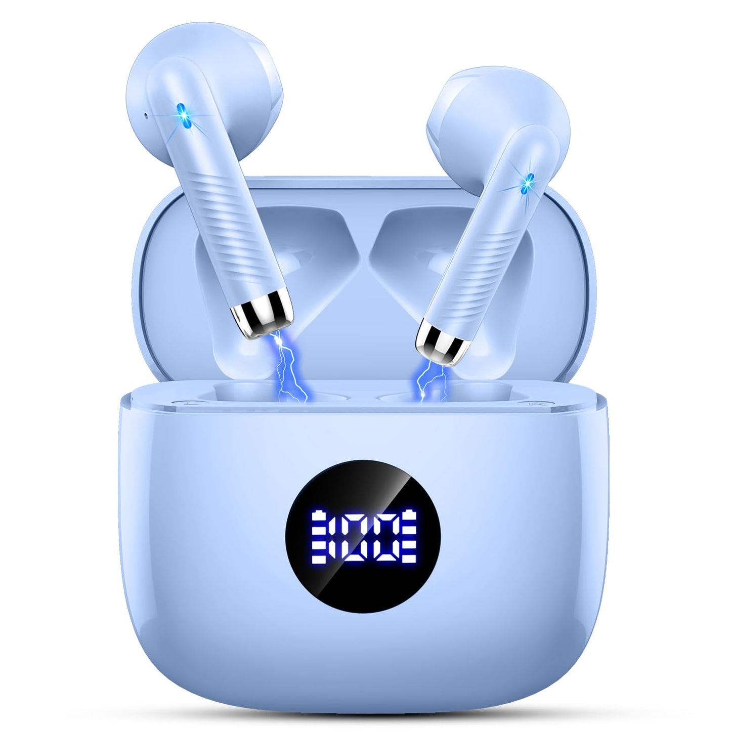 Wireless Earbuds, Bluetooth 5.4 Ear Buds LED Power Display Headphones Bass Stereo, Bluetooth Earbuds in-Ear Noise Cancelling Mic, 40H Playback Mini Case IP7 Waterproof Sports Earphones for Android iOS