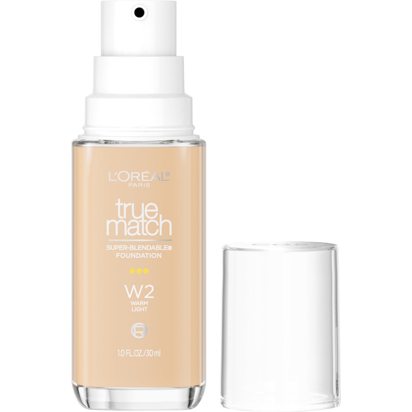 L'Oreal Paris True Match Super-Blendable Foundation, Medium Coverage Liquid Foundation Makeup, C3, Light Medium, 1 Fl Oz
