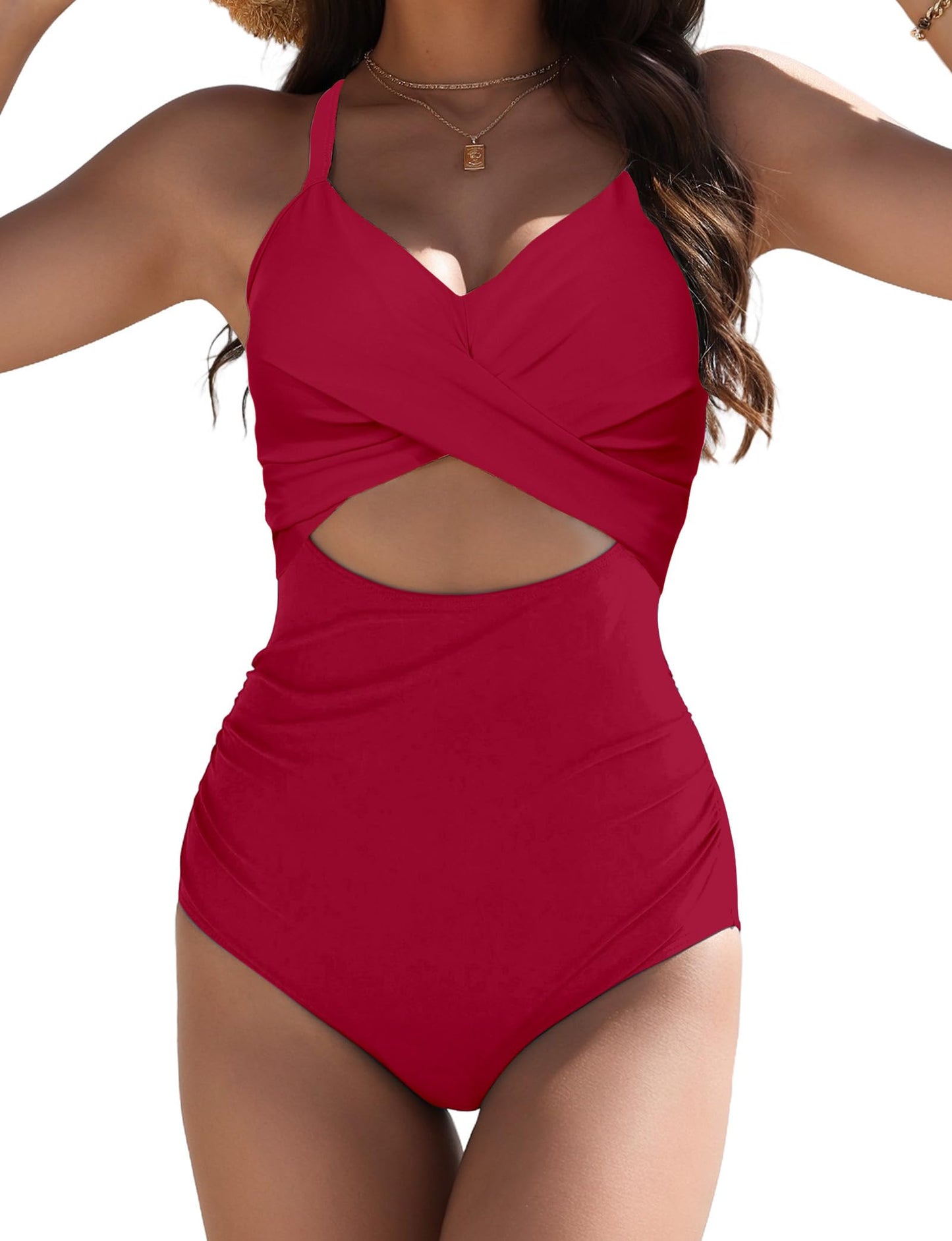 Buauty Women's One Piece Swimsuit Tummy Control Bathing Suits Sexy Cutout Swimwear Full Coverage Swim Suits for Women 2025