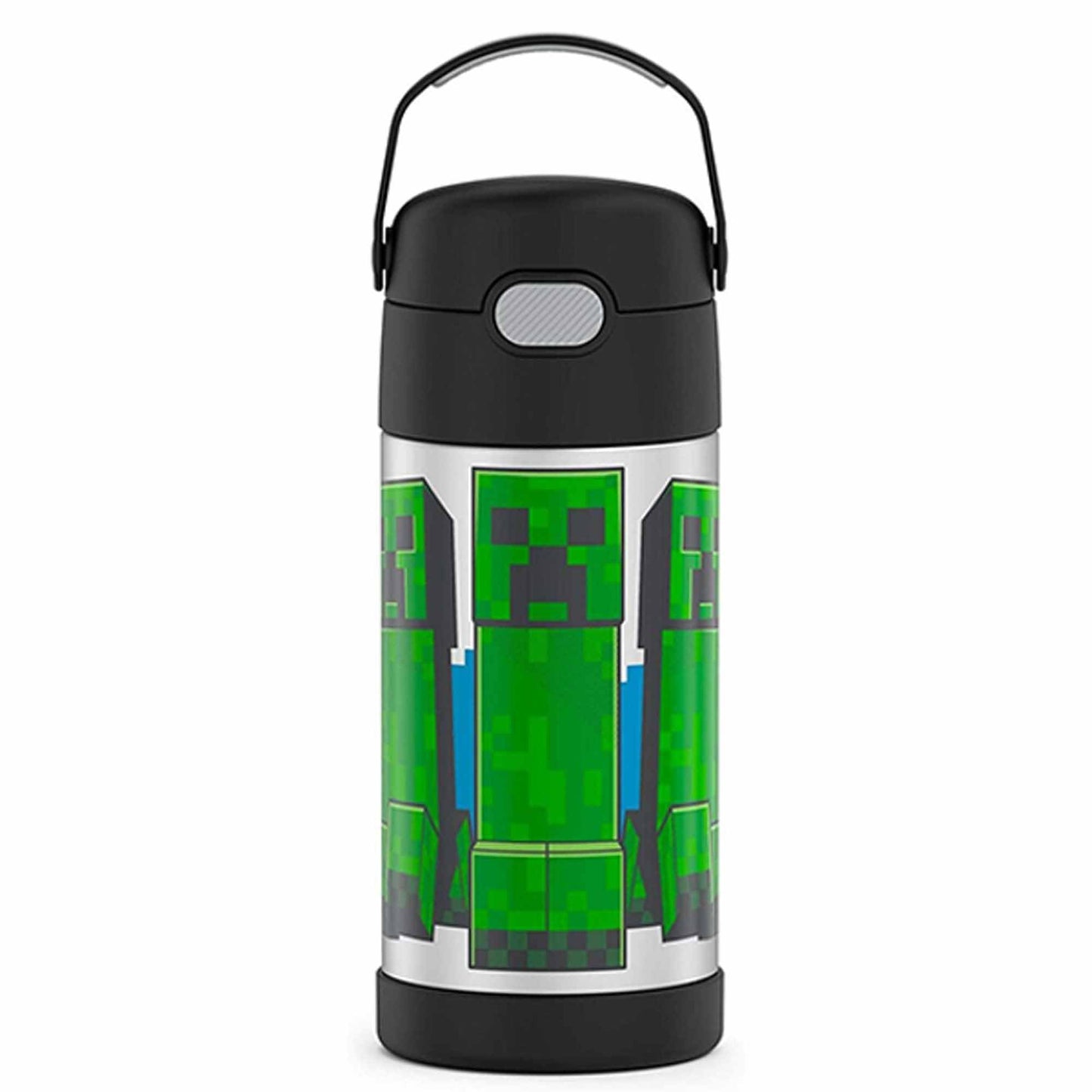 THERMOS FUNTAINER Water Bottle with Straw - 12 Ounce - Kids Stainless Steel Vacuum Insulated Water Bottle with Lid, Bluey