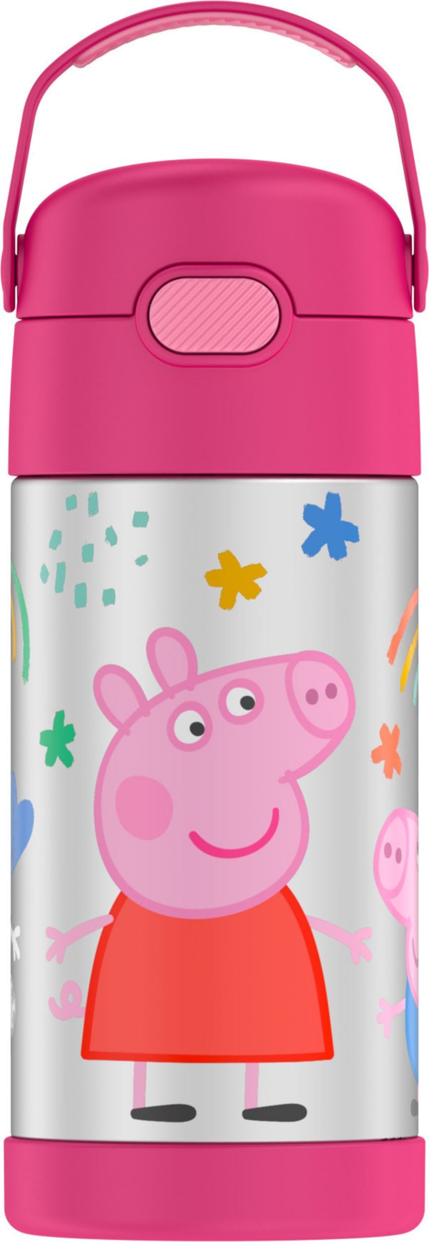 THERMOS FUNTAINER Water Bottle with Straw - 12 Ounce - Kids Stainless Steel Vacuum Insulated Water Bottle with Lid, Bluey