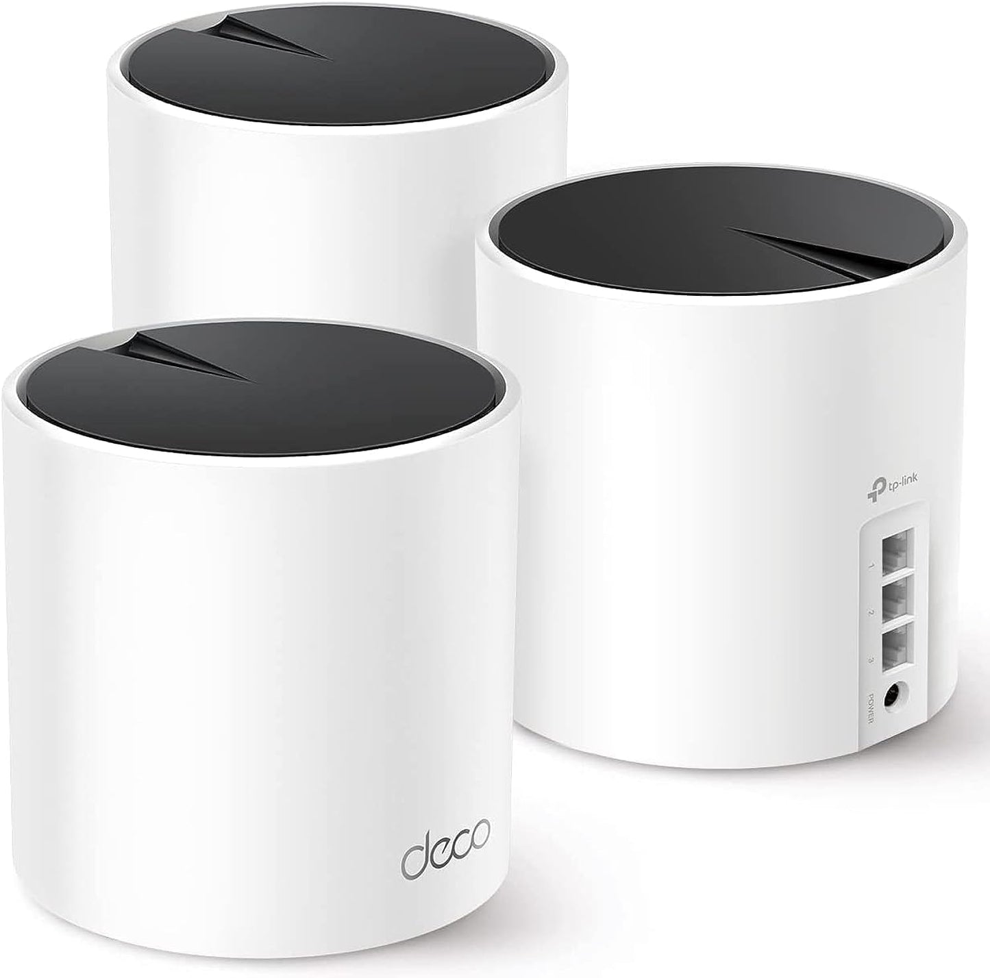 TP-Link 𝐃𝐞𝐜𝐨 X55 AX3000 WiFi 6 Mesh System - Covers up to 6500 Sq.Ft. , Replaces Wireless Router and Extender, 3 Gigabit ports per unit, supports Ethernet Backhaul (3-pack)