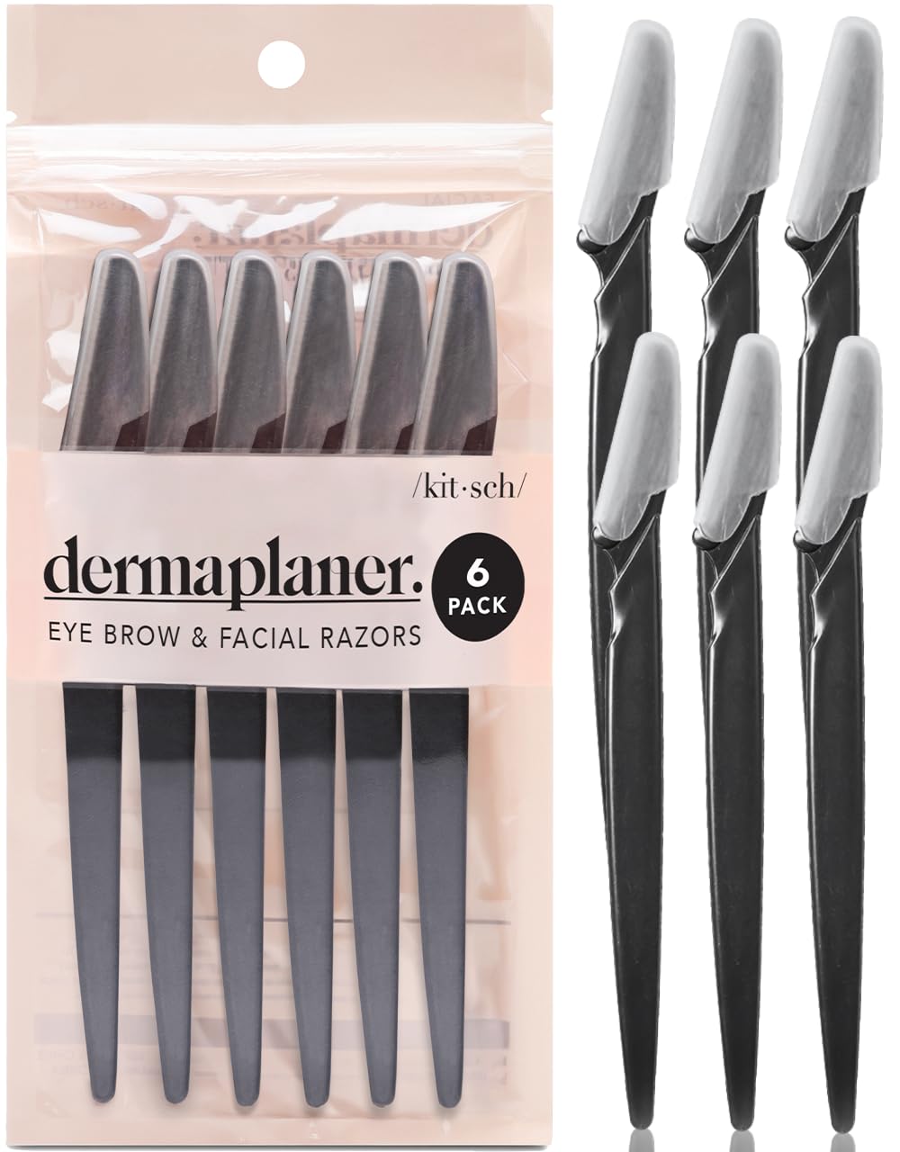 Kitsch Dermaplaning Tool - Face Razors for Women and Men, Eyebrow Trimmer and Face Shaver, Facial Hair Removal, Facial Razors for Women and Men, Dermaplane Razor - 12pc, Coral