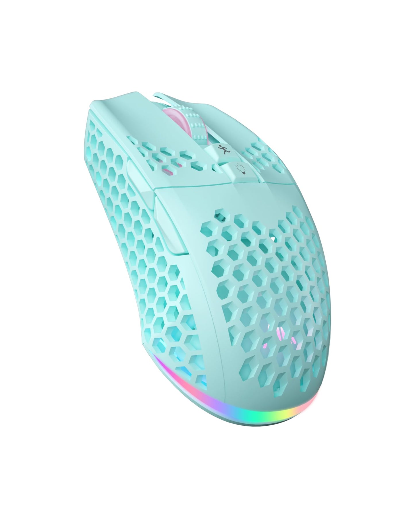 SM600 White Wireless Gaming Mouse,8000 DPI Tri-Modes BT5.1/Type-C Wired/2.4G Wireless Mouse with 2 Side Buttons, Programmable Macro Gamer Mouse with RGB Light for Laptop/PC/Mac
