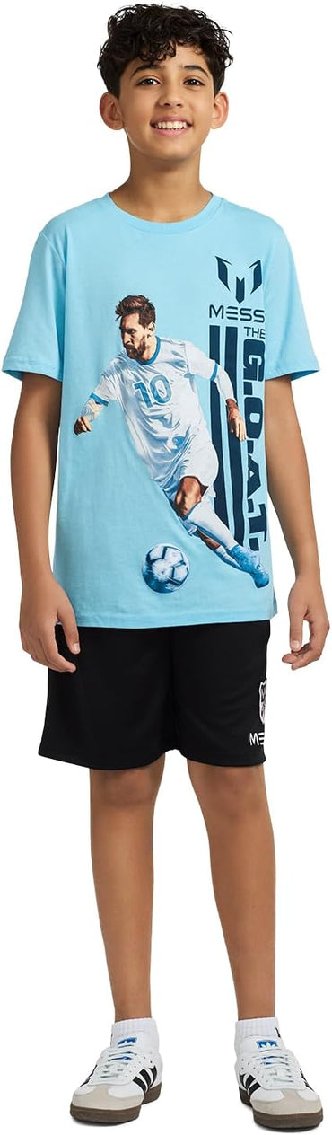 Boys' Lifestyle Short Sleeve T-Shirt, Slim-fit Graphic Tee, Cotton Blend Fabric