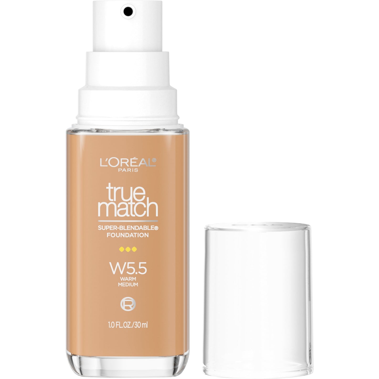 L'Oreal Paris True Match Super-Blendable Foundation, Medium Coverage Liquid Foundation Makeup, C3, Light Medium, 1 Fl Oz