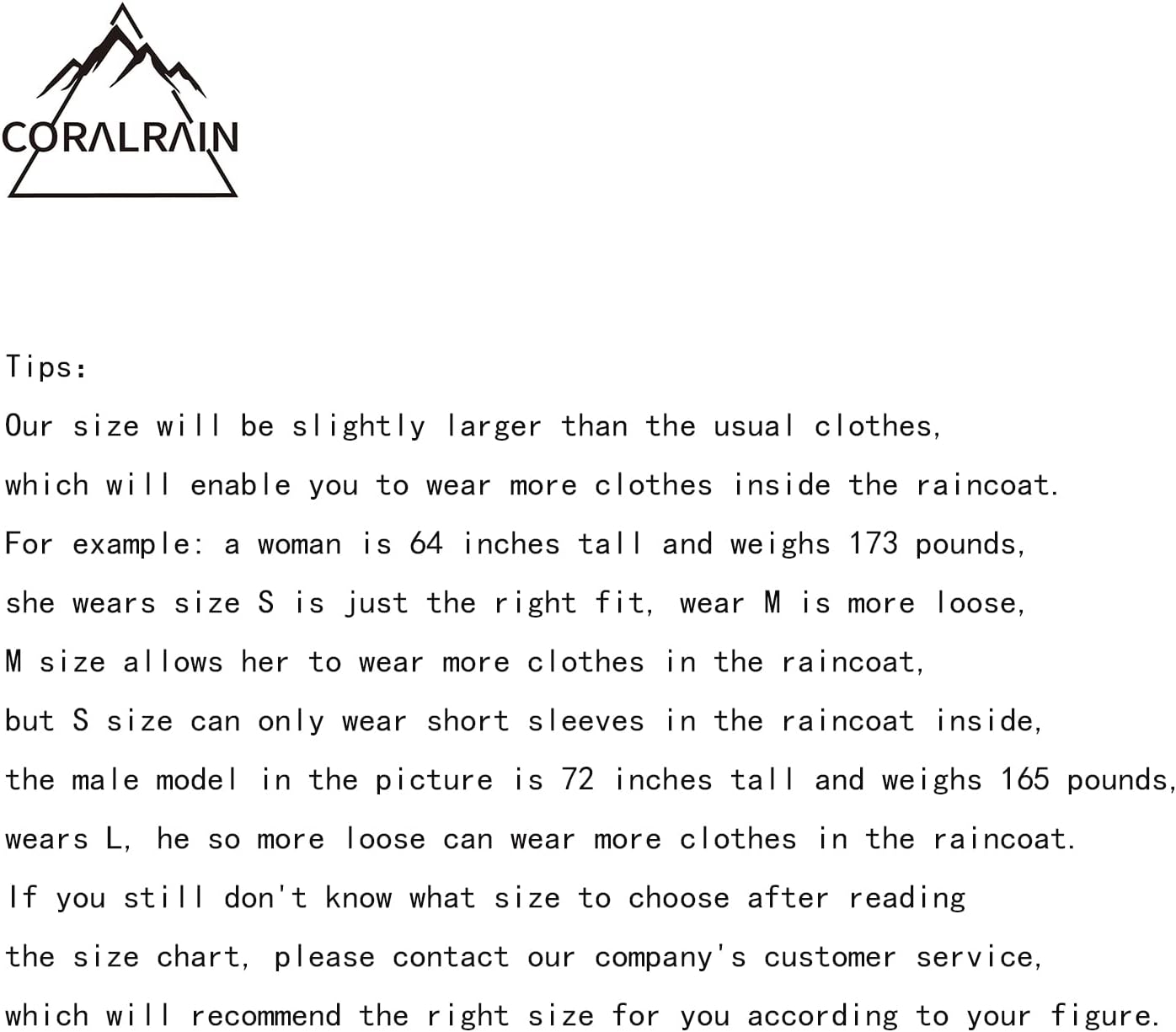 Coralrain Long Hooded Raincoat Safety Waterproof Emergency Rain Jacket Poncho for Men Women Adults