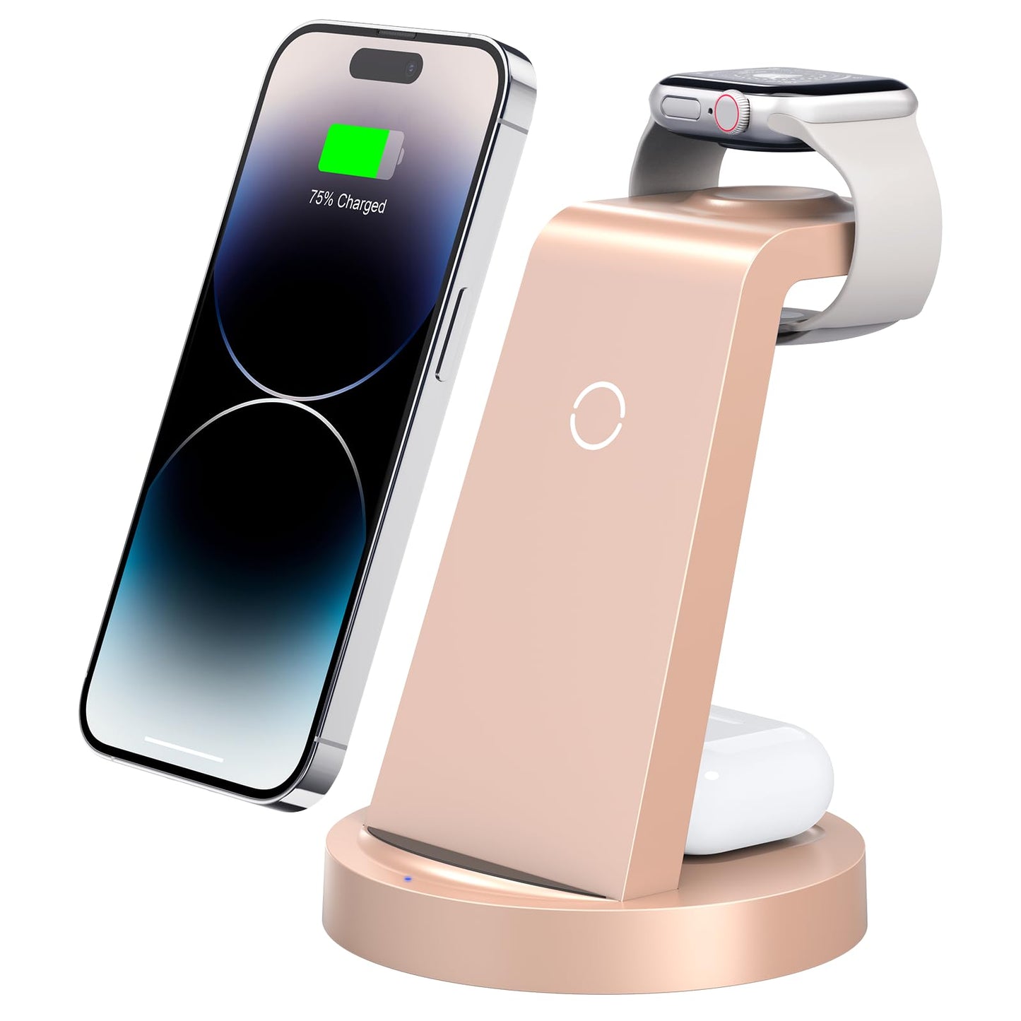 3 in 1 Charging Station for iPhone, Wireless Charger for iPhone 16e 16 15 14 13 12 11 X Pro Max & Apple Watch - Wireless Charging Station for AirPods 4 3 Pro