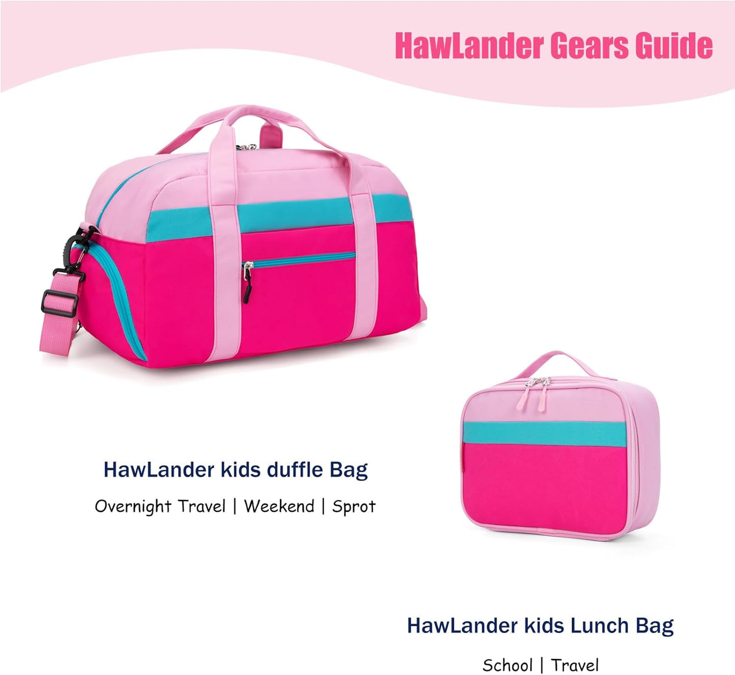 HawLander Little Kids Backpack for Girls Toddler School Bag Fits 3 to 6 years old, 15 inch, Pink