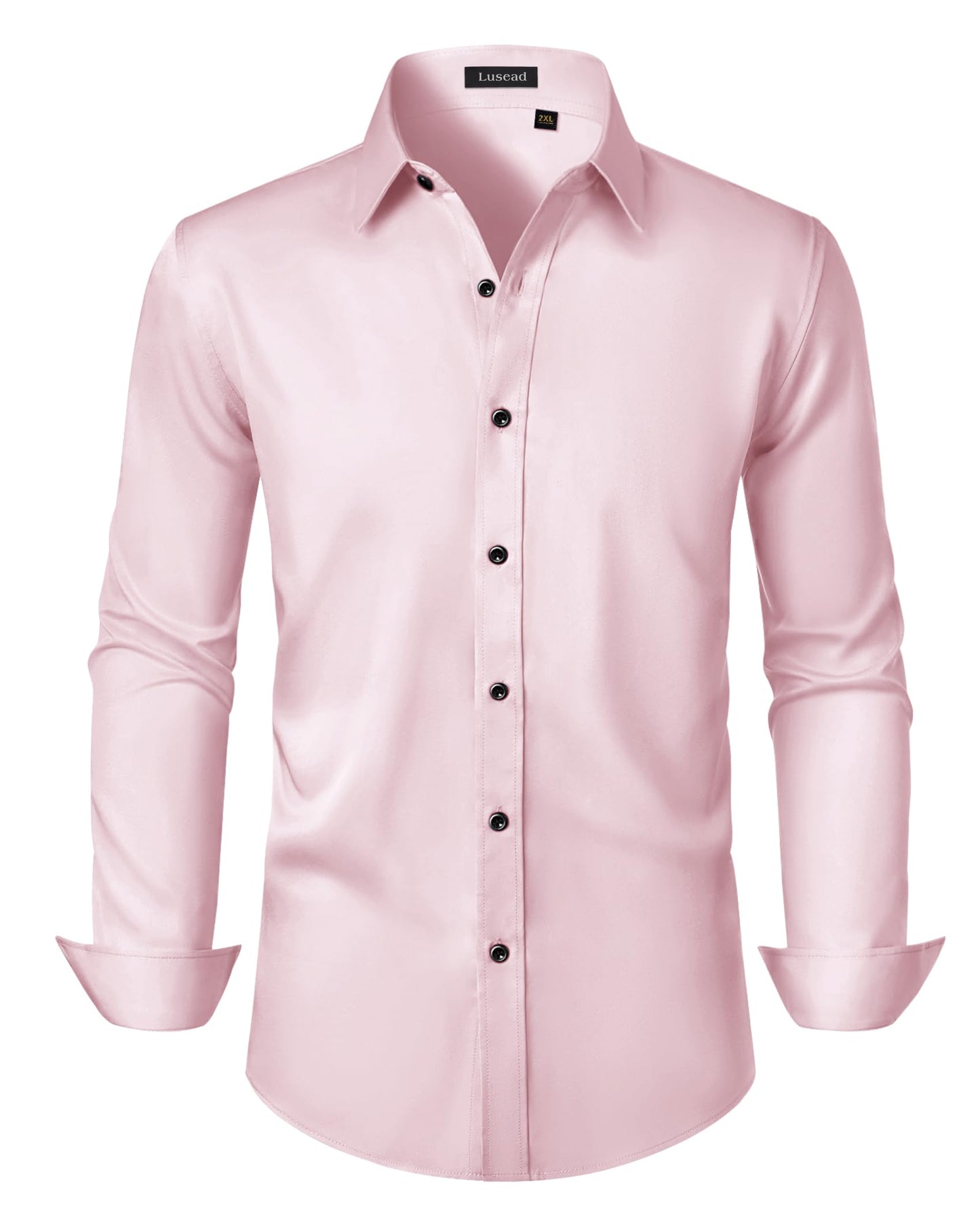 Men's Dress Shirts Long Sleeve Stretch Wrinkle Free Slim Fit Wedding Formal Button Down Shirt