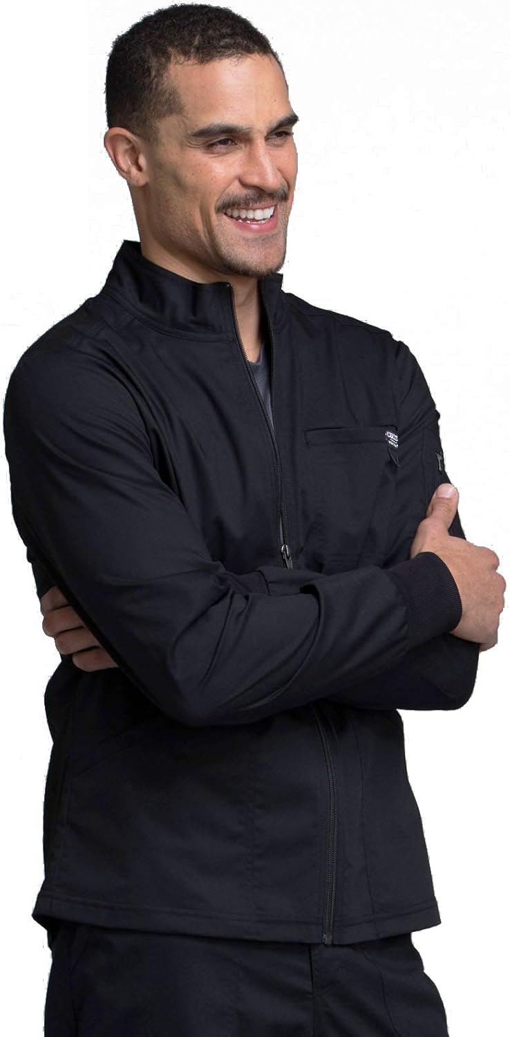 Cherokee Men Warm up Scrub Jacket with Zip Front WW320