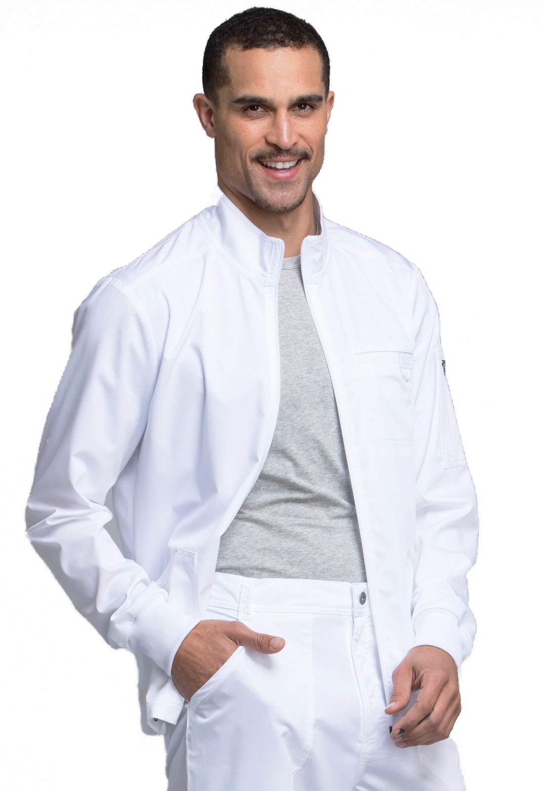 Cherokee Men Warm up Scrub Jacket with Zip Front WW320