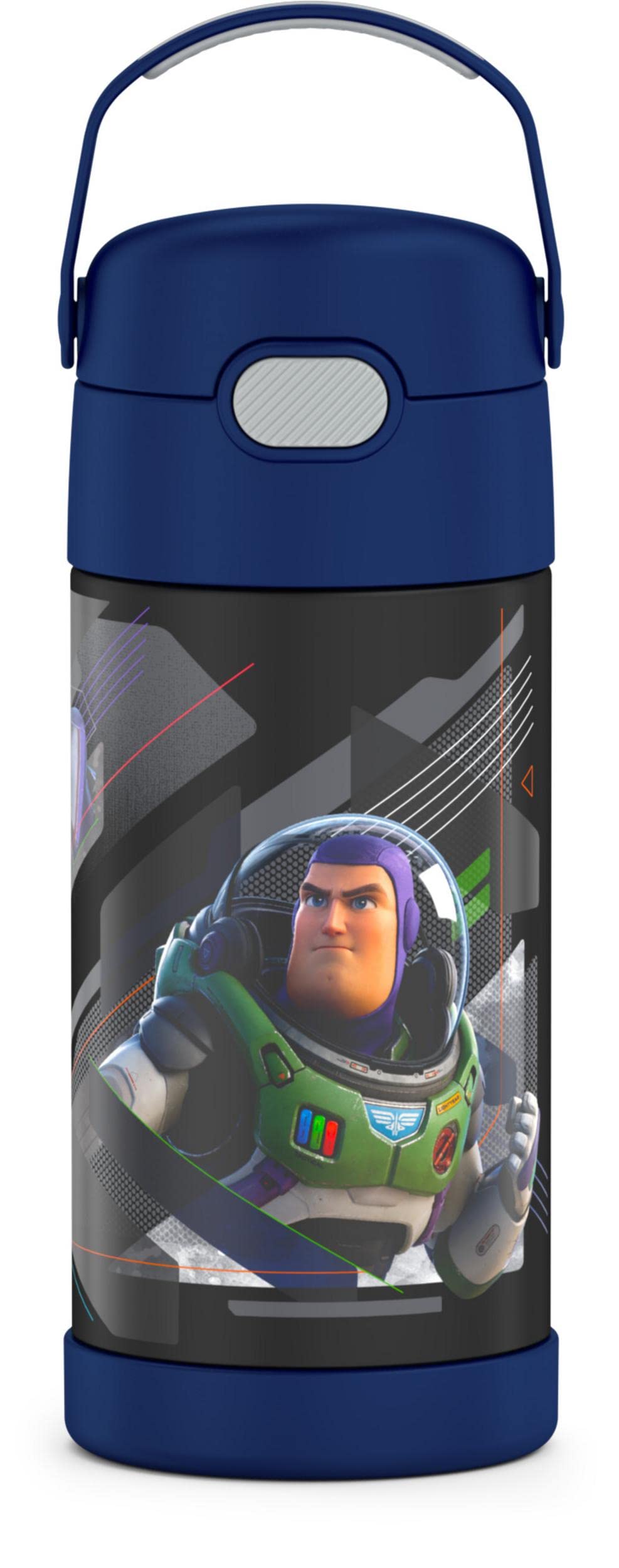 THERMOS FUNTAINER Water Bottle with Straw - 12 Ounce - Kids Stainless Steel Vacuum Insulated Water Bottle with Lid, Bluey