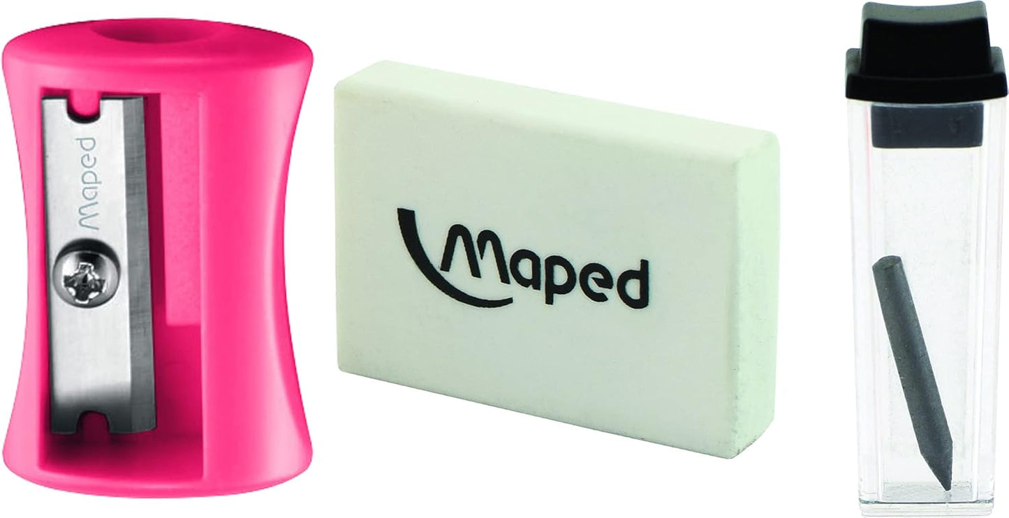 Maped Study Geometry 10 Piece Set - Advanced Student Kit - Precision Tools - Durable & Ergonomic Design - Enhances Creativity - Quality Materials