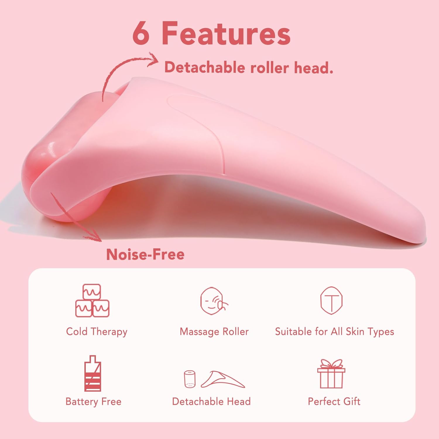 huefull Ice Roller for Face Women, Skin Care Set & Ice Face Roller,Self Care Gifts for Women,Reduces Puffiness and Wrinkle, Facial Massager Tool & Spa Pink Gifts