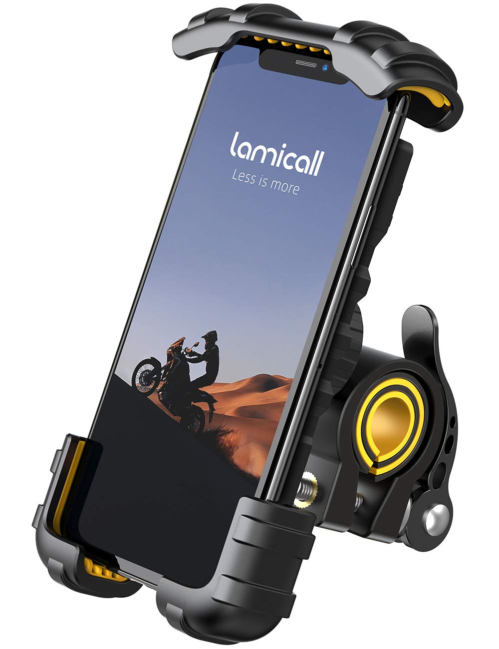 Lamicall Bike Phone Holder, Motorcycle Mount - Motorcycle Phone Holder, Handlebar Cell Phone Clamp, Scooter Phone Clip for iPhone 16 Pro Max/Plus, 15 Pro Max, S10, S20, More 4.7" to 6.8" Smartphones