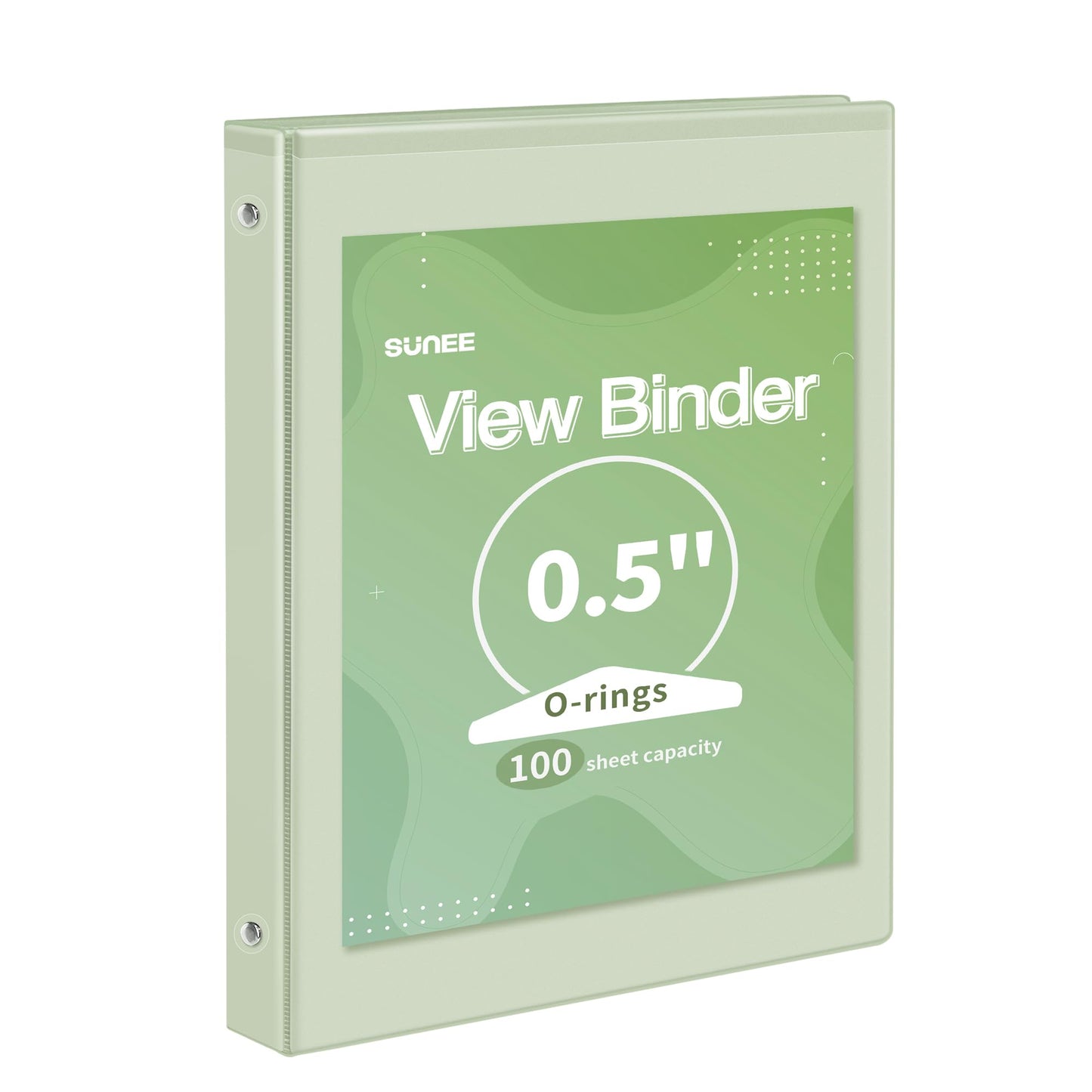 SUNEE 3 Ring Binder 1 Inch 1 Pack, Clear View Binder Three Ring PVC-Free (Fit 8.5x11 Inches) for School or Office Supplies, White