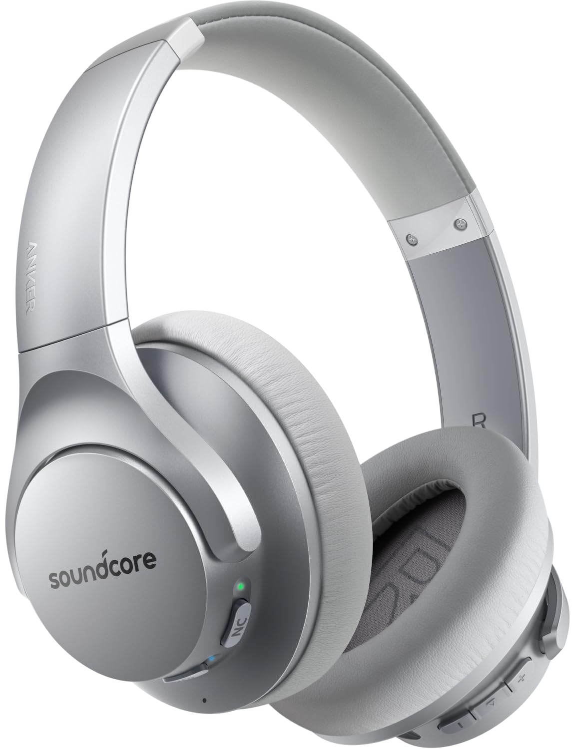 Soundcore Anker Life Q20 Hybrid Active Noise Cancelling Headphones, Wireless Over Ear Bluetooth Headphones, 60H Playtime, Hi-Res Audio, Deep Bass, Memory Foam Ear Cups, Travel, Office, USB-C Charging