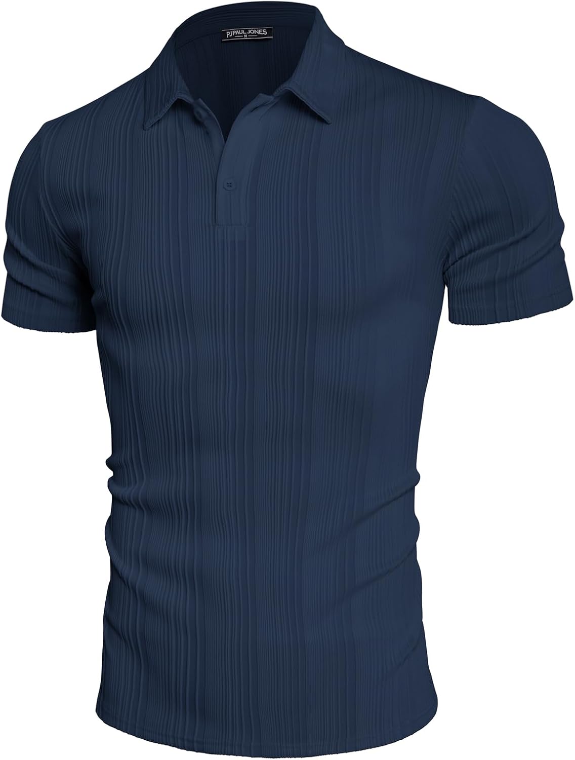PJ PAUL JONES Mens Textured Knit Polo Shirts Regular Fit Stretchy Golf Shirts