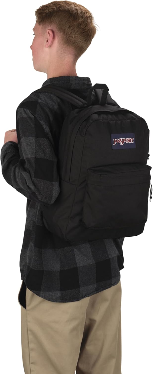 JanSport SuperBreak One Backpacks - Durable, Lightweight Bookbag with 1 Main Compartment, Front Utility Pocket with Built-in Organizer - Premium Backpack, Black