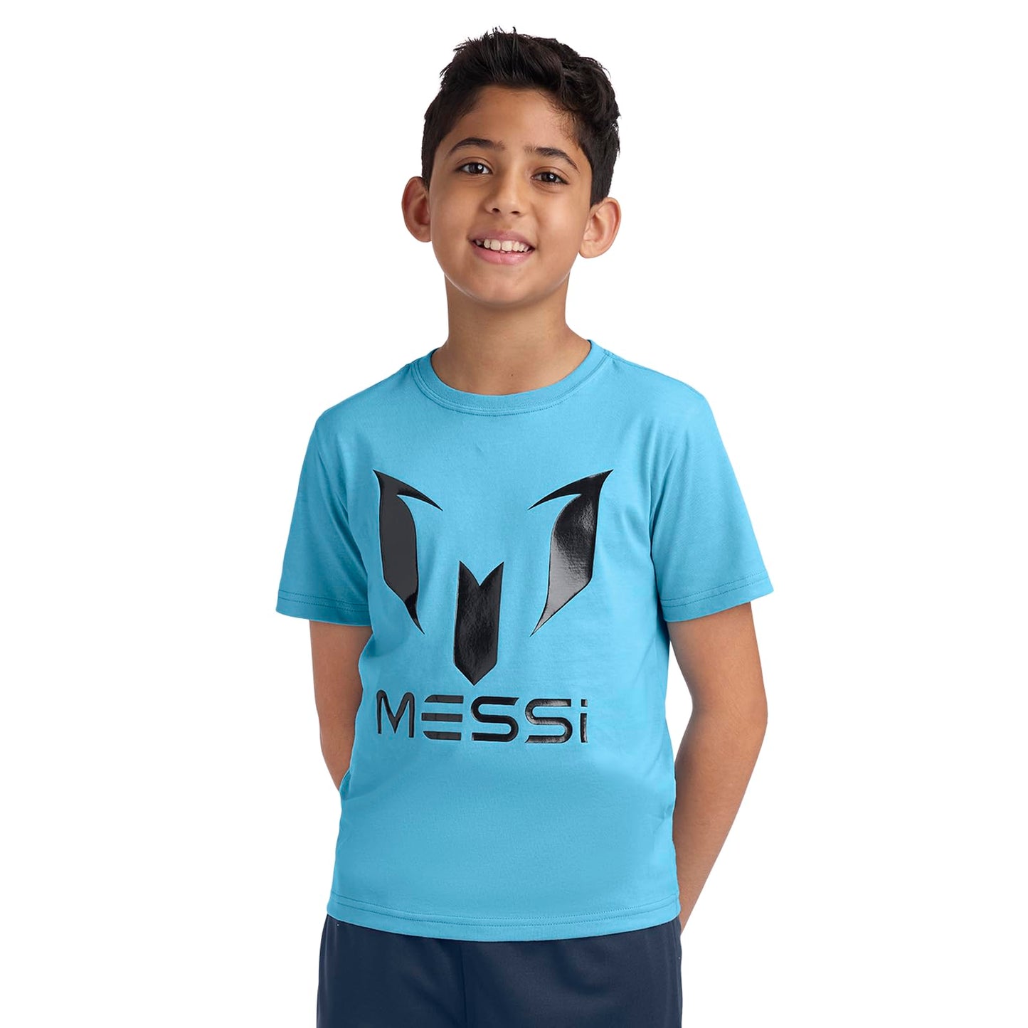 Boys' Lifestyle Short Sleeve T-Shirt, Slim-fit Logo Tee, Cotton Blend Fabric