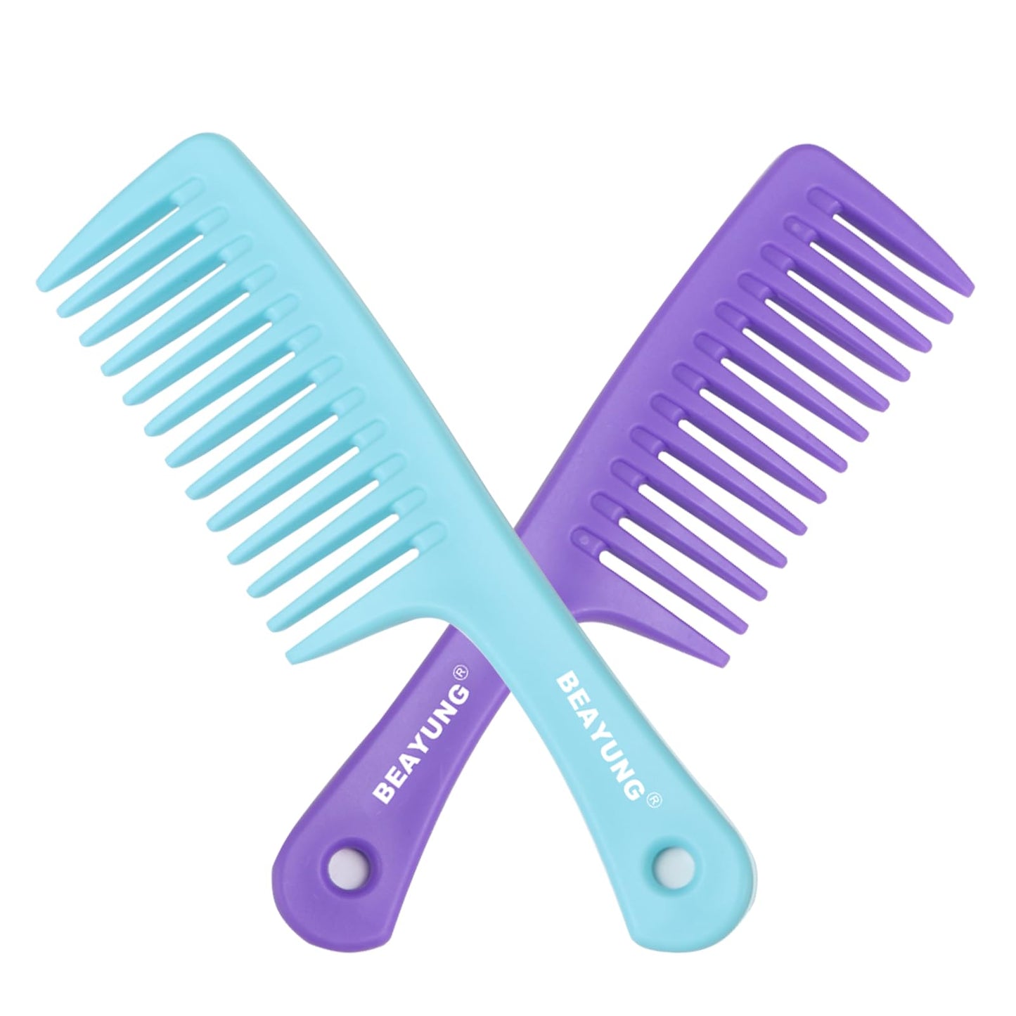 2PCS Large Wide Tooth Comb, Shower Combs, Hair comb for wet curly hair, Durable Hair Brush for Best Styling and Professional Hair Care(2Black)