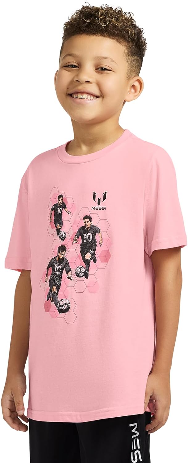 Boys' Lifestyle Short Sleeve T-Shirt, Slim-fit Graphic Tee, Cotton Blend Fabric