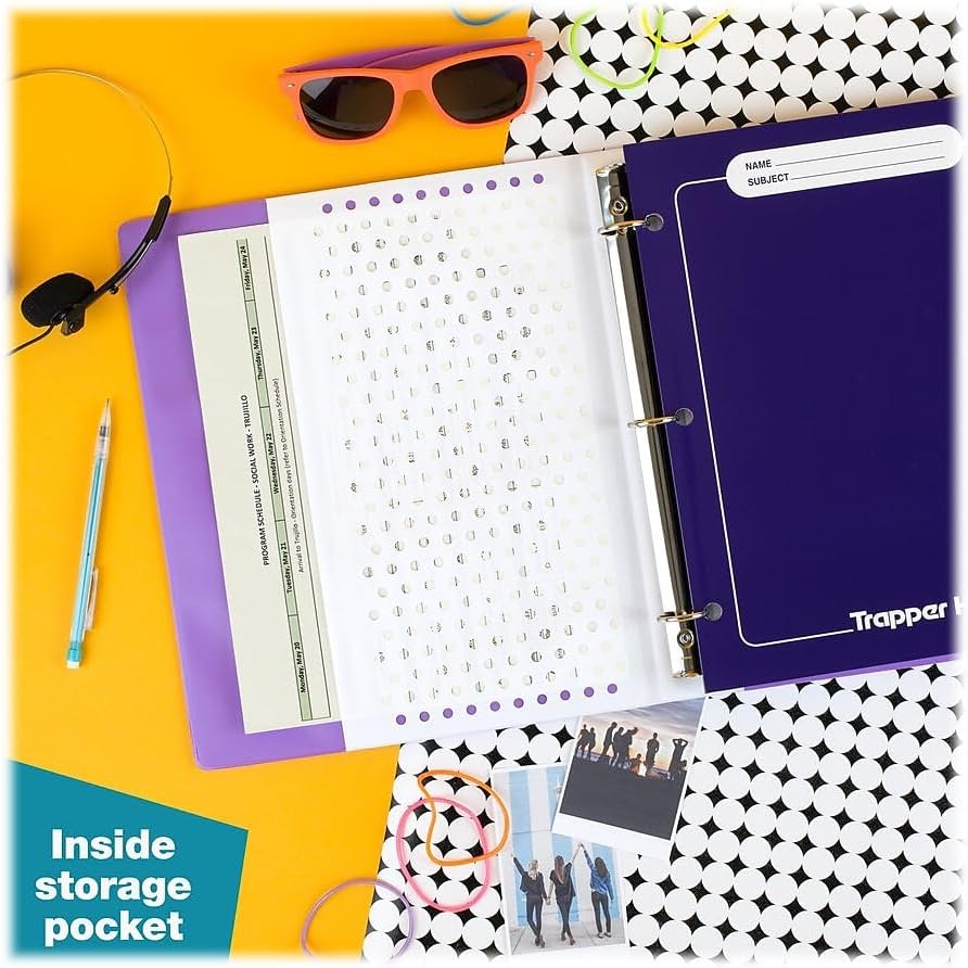 Mead Trapper Keeper Binder, Retro Design, 1 Inch Binder with Folders and Pockets, Holds 8-1/2" x 11" Paper, Palm Trees (260038FDE1-ECM)