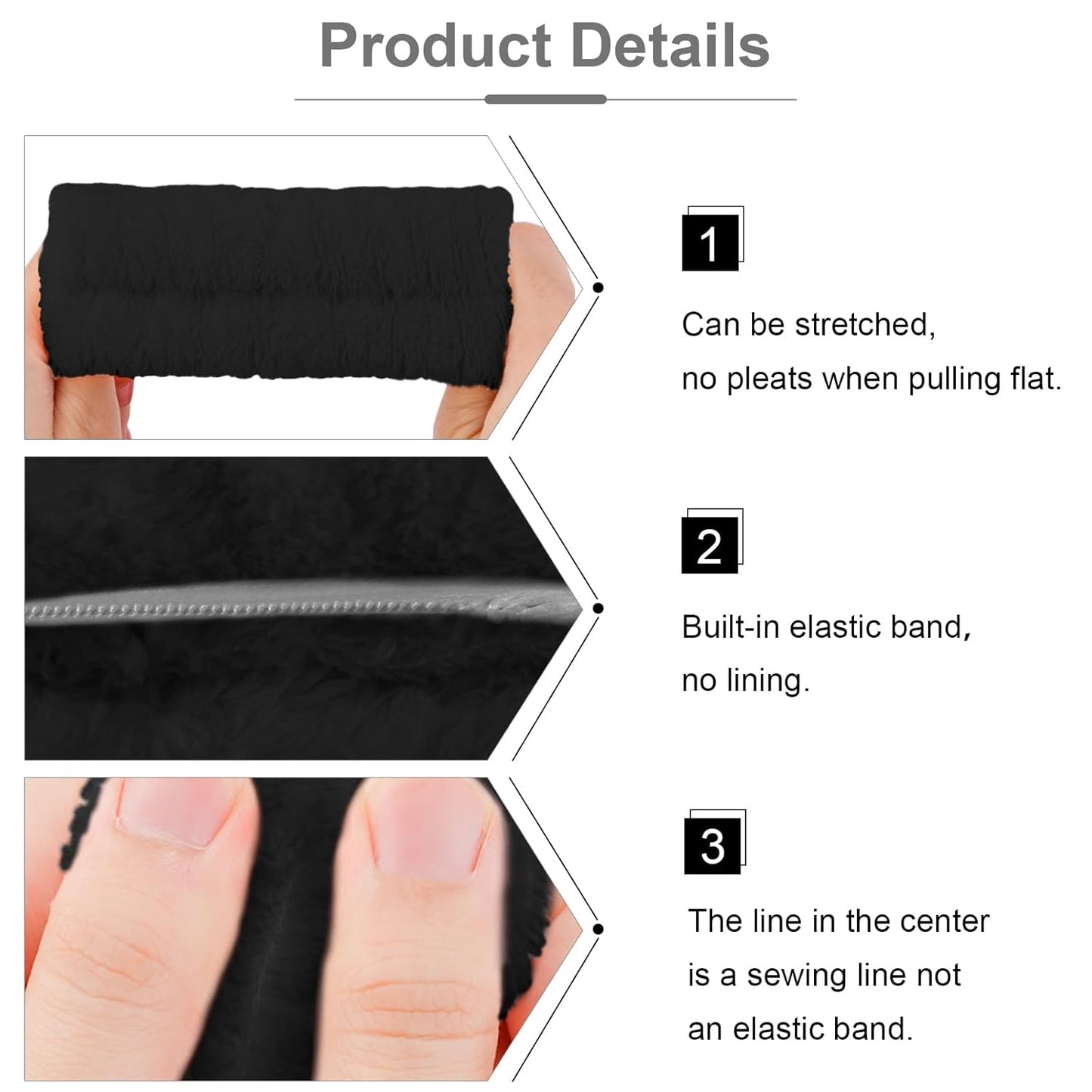 VELSCRUN 6 Pack Spa Headband, Makeup Headband, Face Wash Headbands, Skincare Headbands, Black Sponge Hair Band Bow Tie Spa Head Band for Washing Face Wristband Set Hair Accessories for Women Gifts