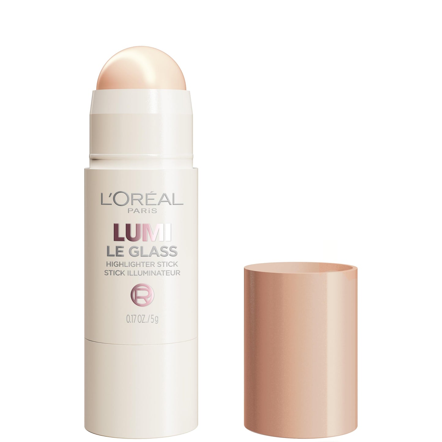 L'Oreal Paris True Match Lumi Le Glass Highlighter Stick, Reflective, Translucent, Glassy Highlighter for Face and Body, 620 Pink Ballet, 0.25 Oz