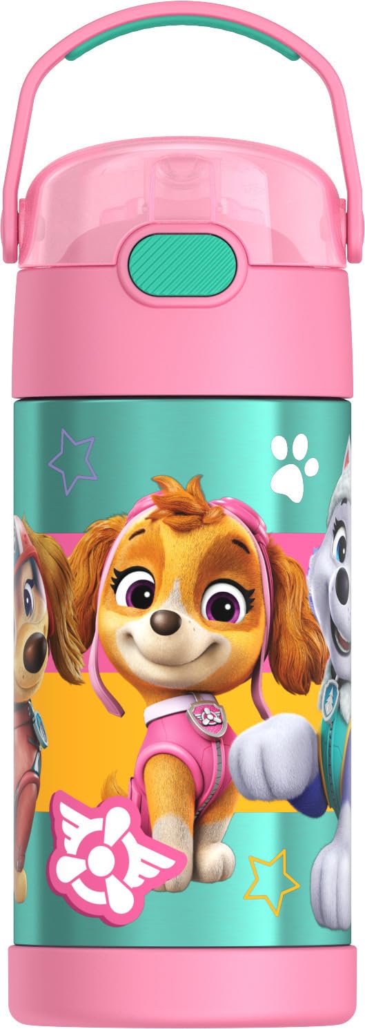 THERMOS FUNTAINER Water Bottle with Straw - 12 Ounce - Kids Stainless Steel Vacuum Insulated Water Bottle with Lid, Bluey
