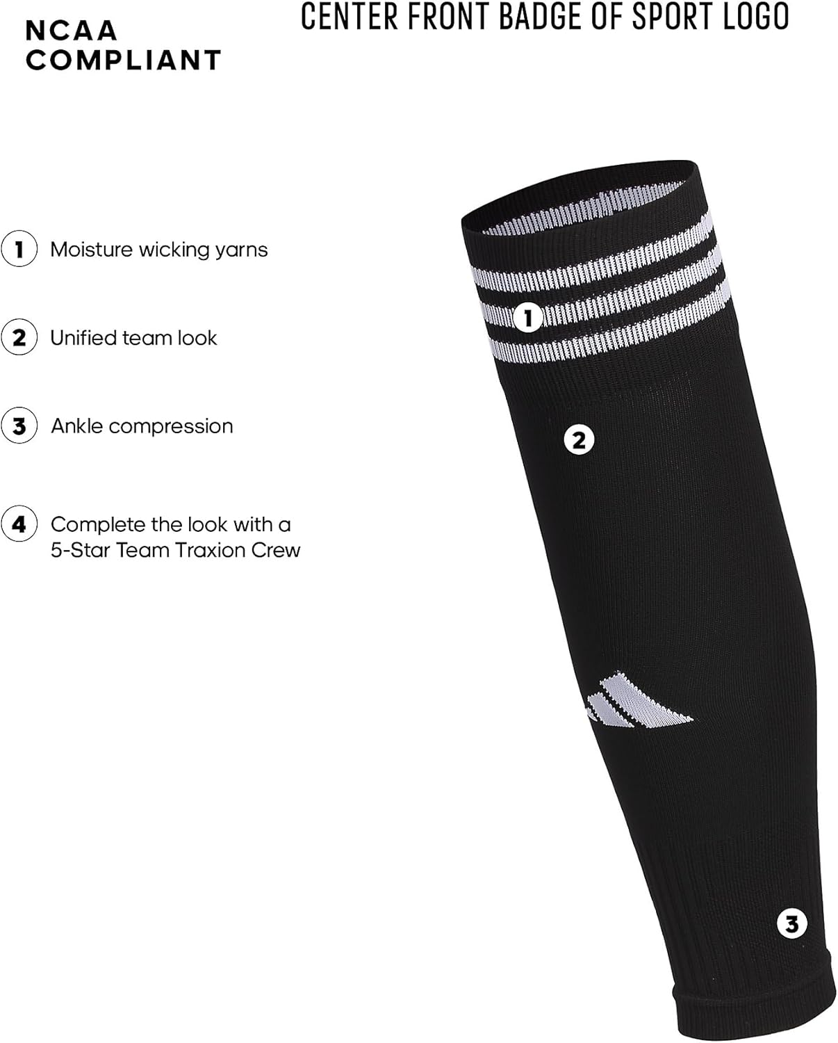 adidas unisex Copa Soccer Calf Sleeve (2-pieces) to Be Worn Over Guards With Socks of Your Choice