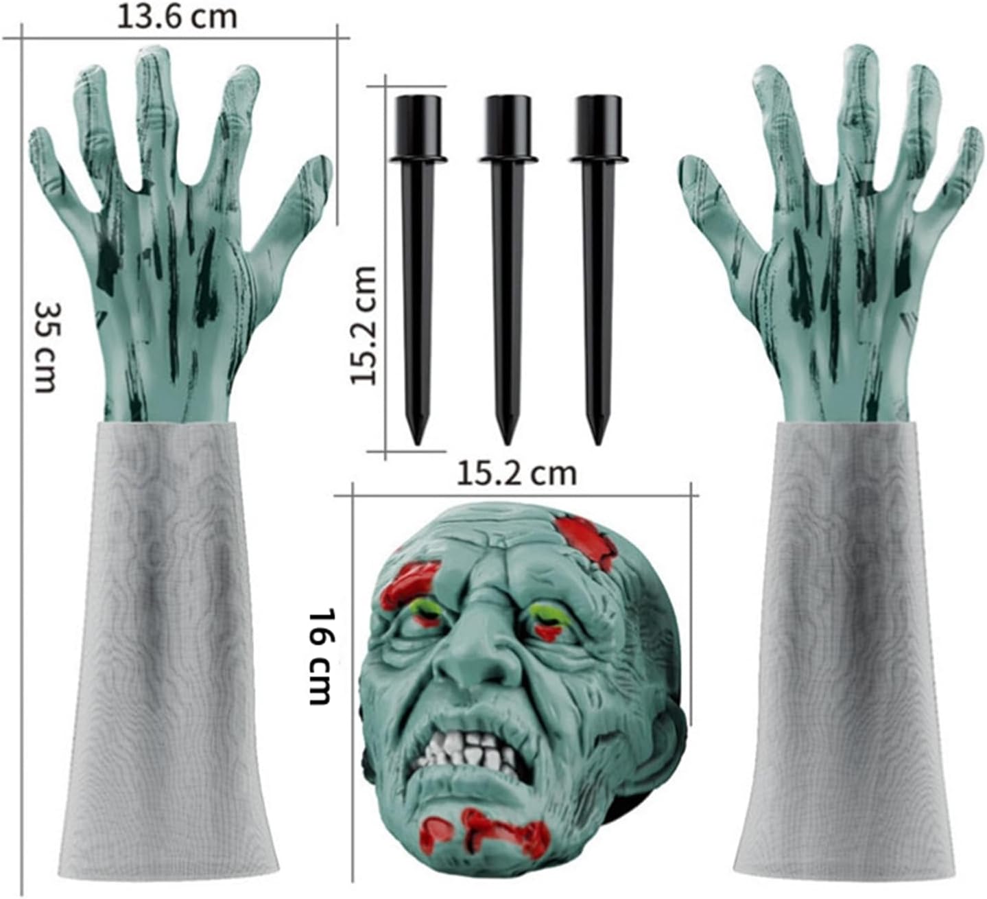 Realistic Zombie Garden Stakes Halloween Decorations Outdoor Yard Stakes Outside House Lawn Patio Party Graveyard Scenes Halloween Decor