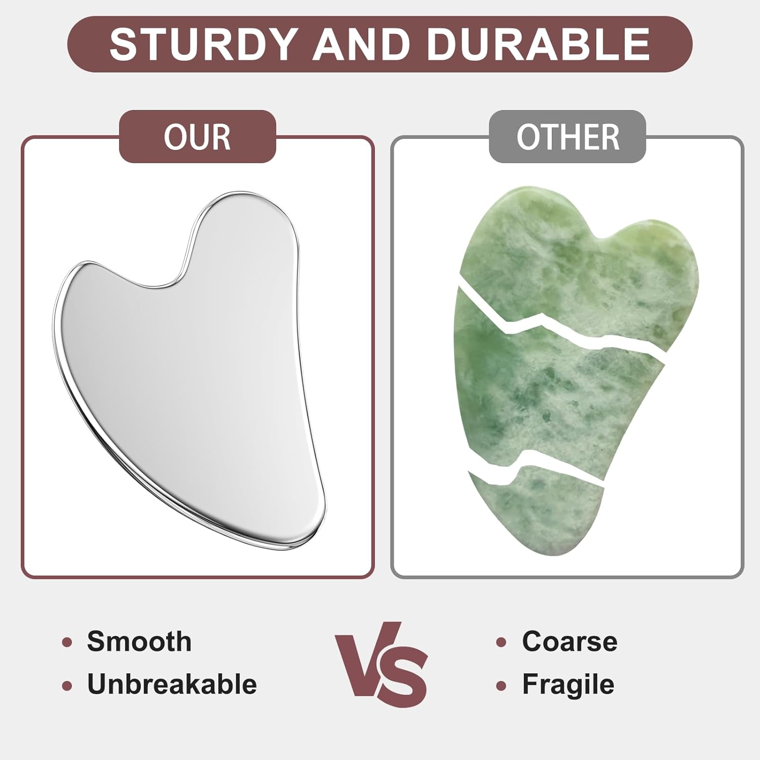 Stainless Steel Gua Sha Facial Tools, Upgrade Metal Gua-sha, Guasha Tool for Face and Body Treatment, Muscle Tension and Puffiness Relief for Guasha Tool, Skin Care Gifts for Women