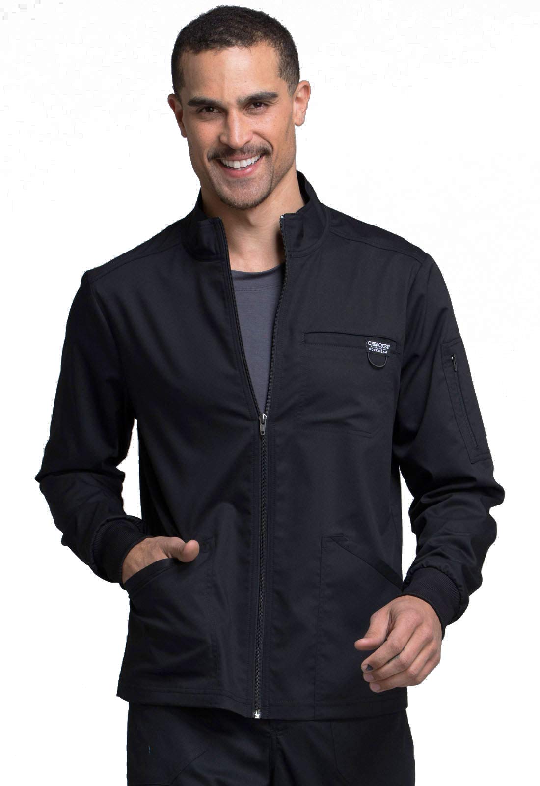 Cherokee Men Warm up Scrub Jacket with Zip Front WW320