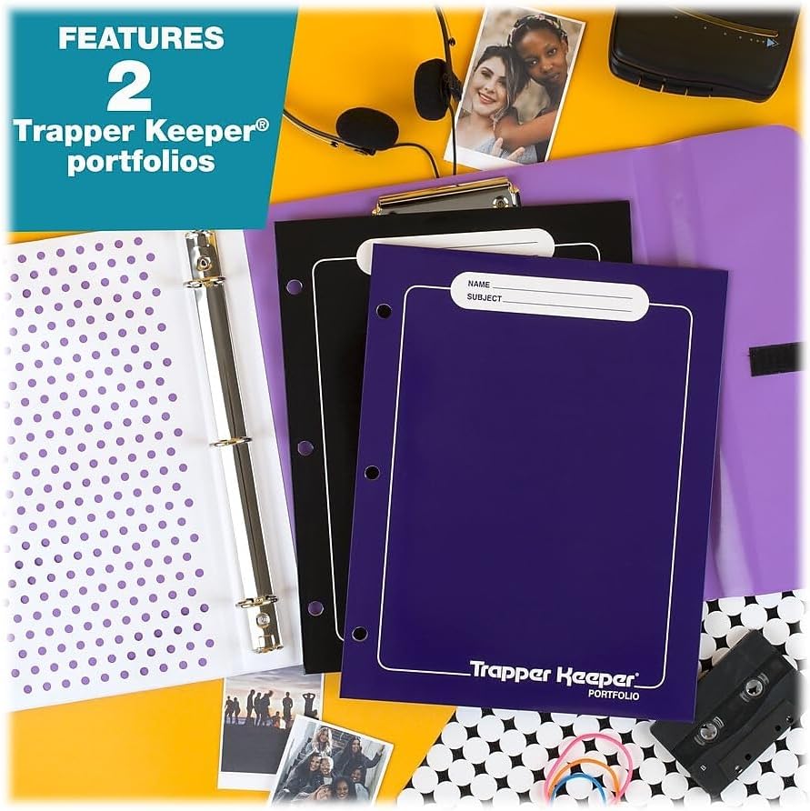 Mead Trapper Keeper Binder, Retro Design, 1 Inch Binder with Folders and Pockets, Holds 8-1/2" x 11" Paper, Palm Trees (260038FDE1-ECM)
