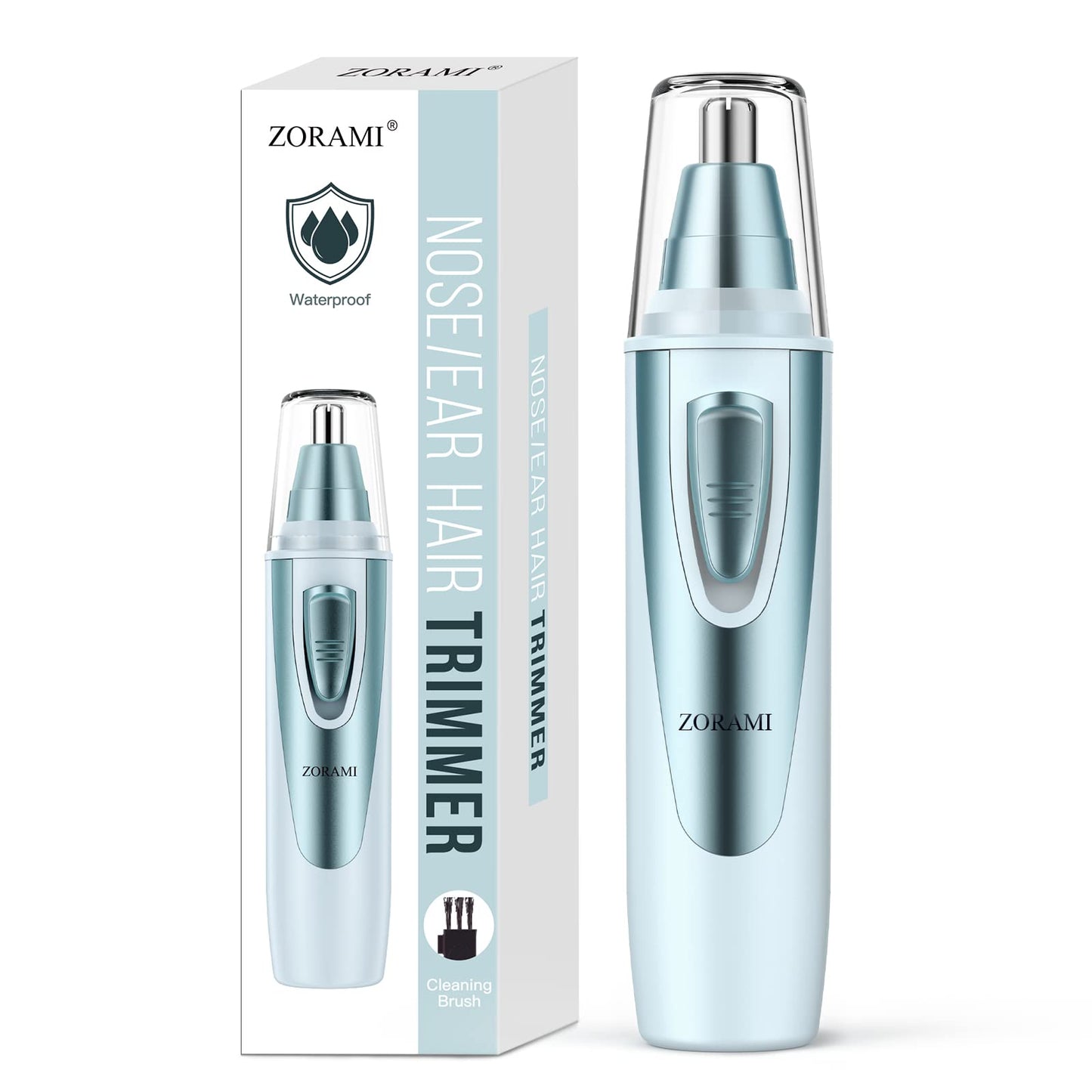 Ear and Nose Hair Trimmer Clipper - 2025 Professional Painless Eyebrow & Facial Hair Trimmer for Men Women,Battery-Operated Trimmer with IPX7 Waterproof,Dual Edge Blades for Easy Cleansing Black