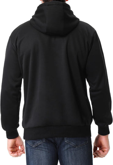 Men's Relaxed Fit Fleece-Lined Pullover Hooded Sweatshirt Comfortable and Soft