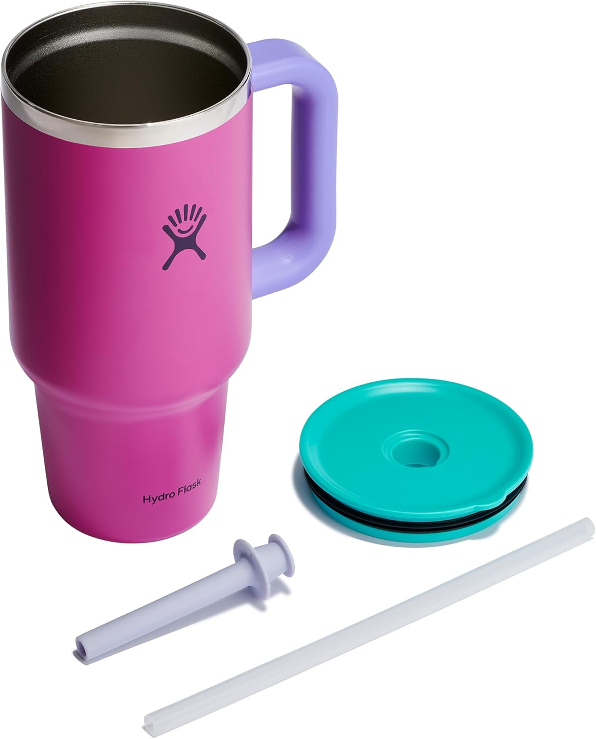 Hydro Flask 32 Oz Travel Tumbler with Handle, Lid and Straw - Insulated Stainless Steel in Holiday Punch