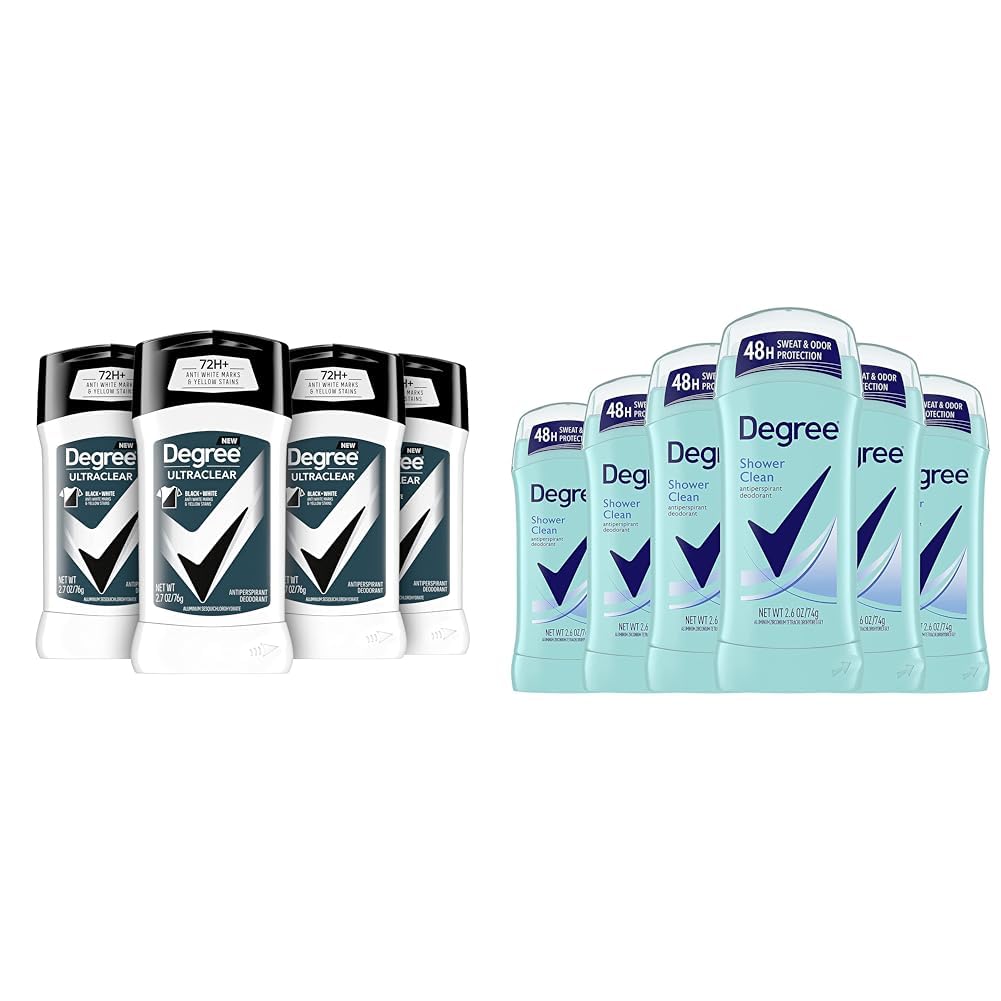 Degree Men UltraClear Antiperspirant Deodorant Black+White 2 Count 72-Hour Sweat & Odor Protection Antiperspirant For Men With MotionSense Technology 2.7 oz