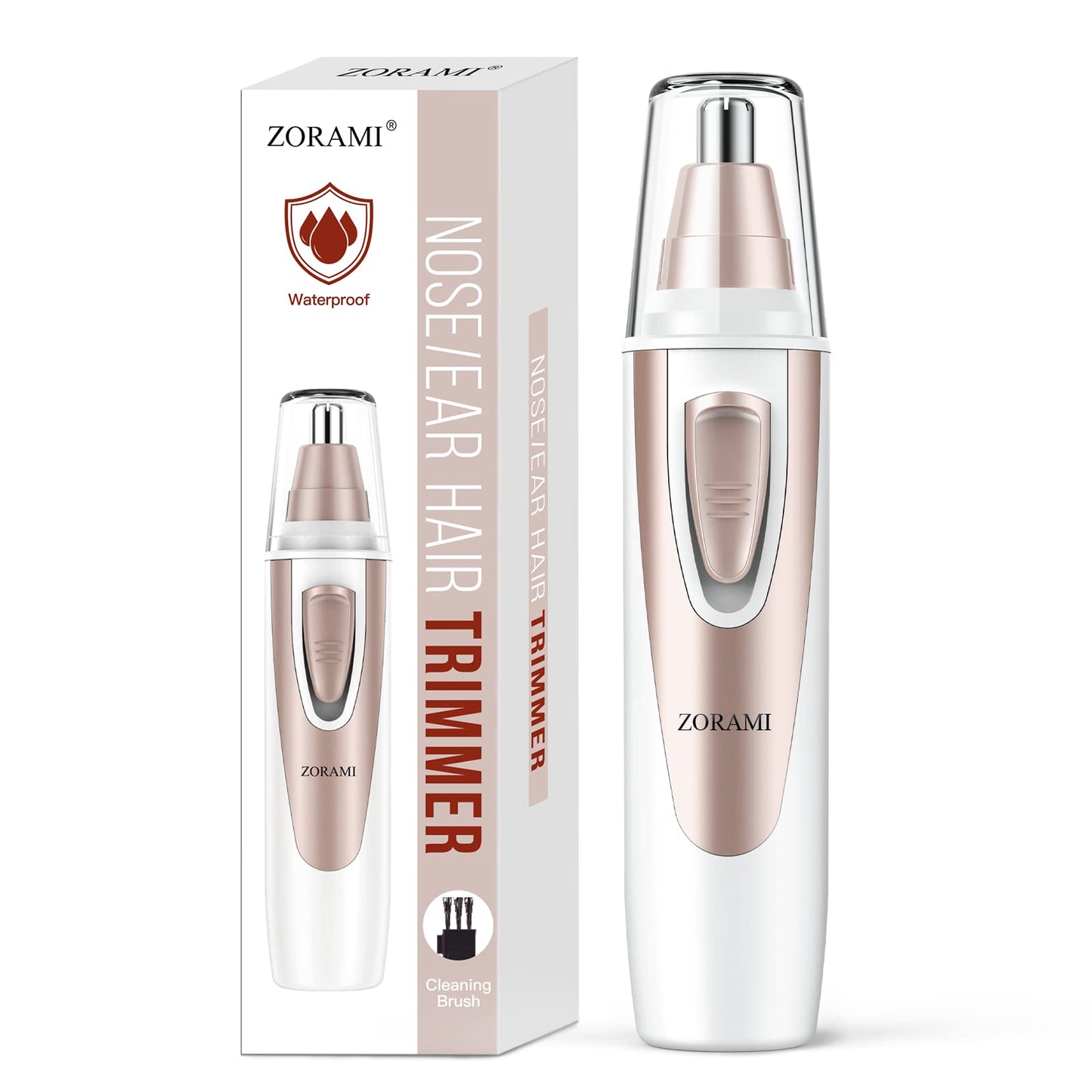 Ear and Nose Hair Trimmer Clipper - 2025 Professional Painless Eyebrow & Facial Hair Trimmer for Men Women,Battery-Operated Trimmer with IPX7 Waterproof,Dual Edge Blades for Easy Cleansing Black