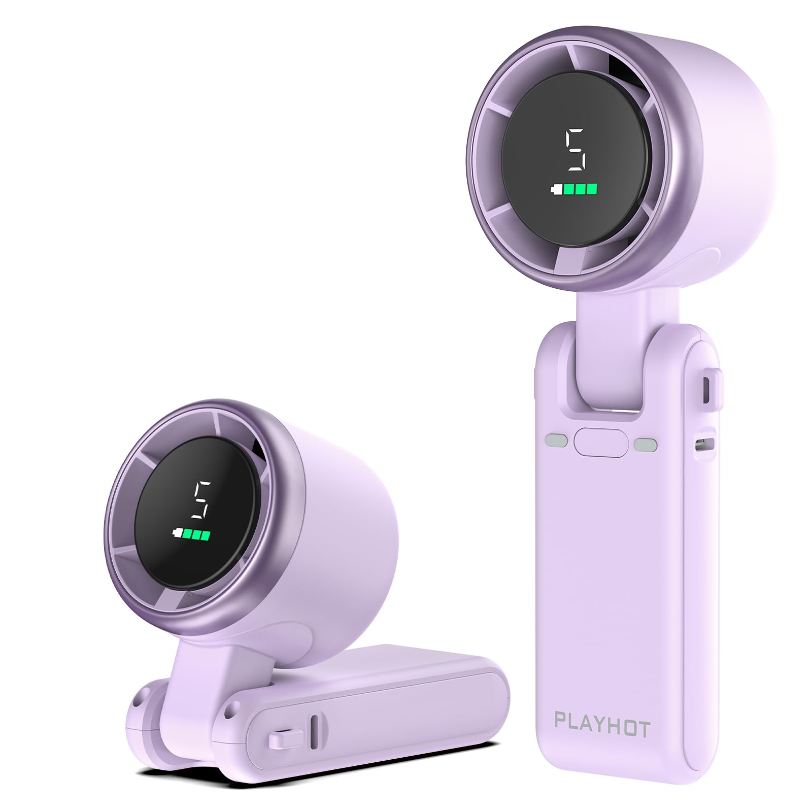 Portable Handheld Turbo Fan, 5 Gear Wind, Battery Operated, Up to 12 Working Hours, 3 IN 1 Hand Fan with Air Turbo Tech Cooling Fan for Outdoor Activities, Travel, Beach (Black)