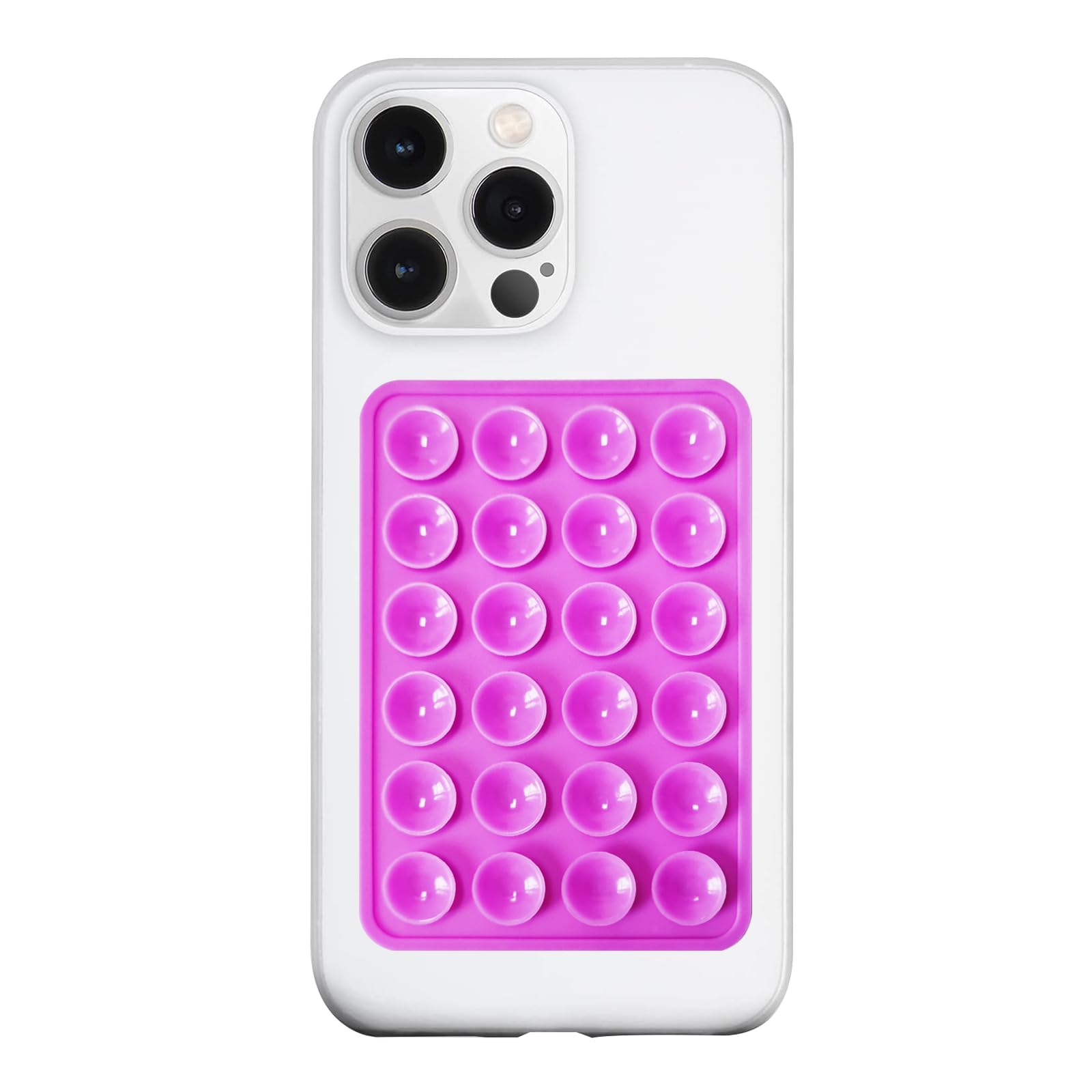 Silicone Suction Phone Case Mount, Silicon Adhesive Phone Accessory for Smartphones, Hands-Free Mirror Shower Phone Holder for Selfies, Tiktok Videos (Light Pink)