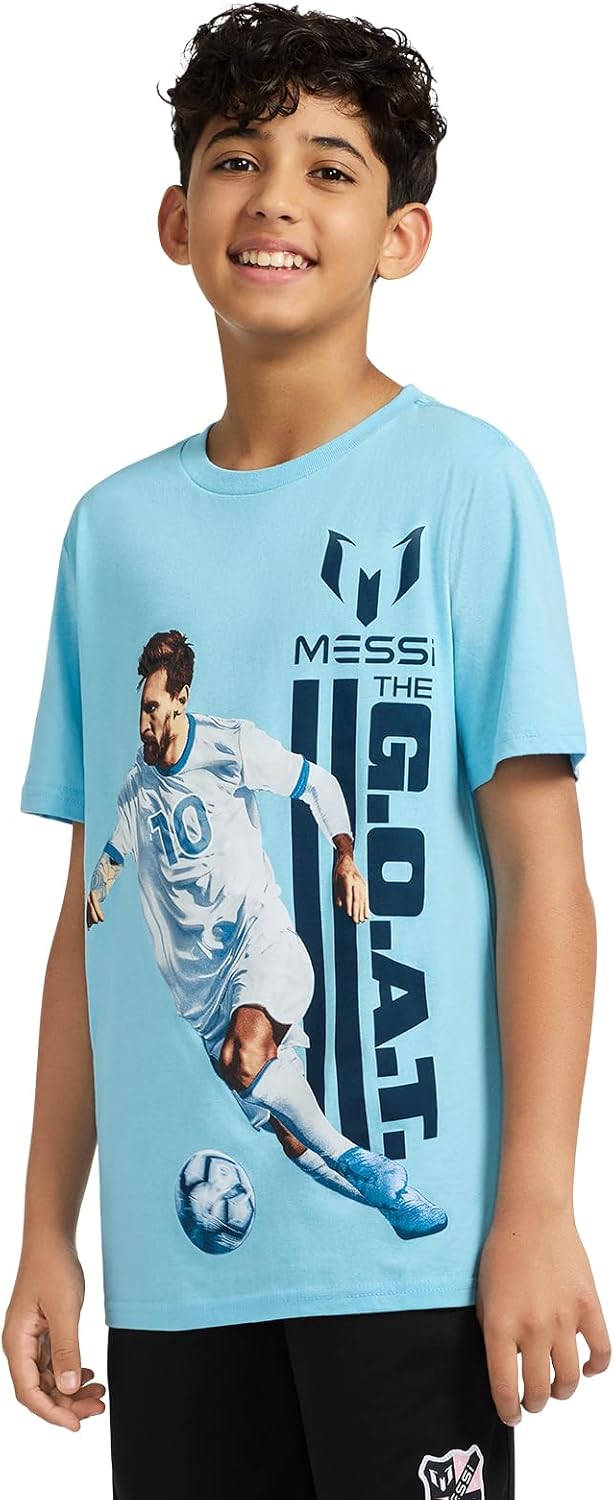 Boys' Lifestyle Short Sleeve T-Shirt, Slim-fit Graphic Tee, Cotton Blend Fabric