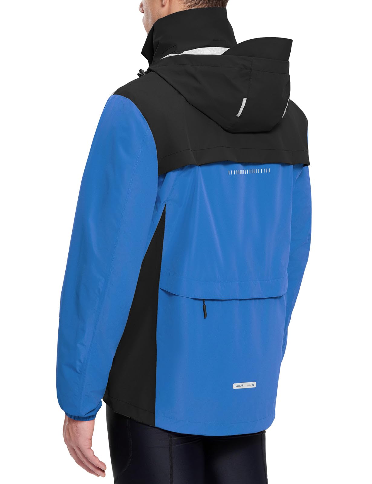baleaf Men's Rain Jacket Waterproof Windbreaker Running Cycling Golf Hiking Gear Hood Lightweight Reflective Packable