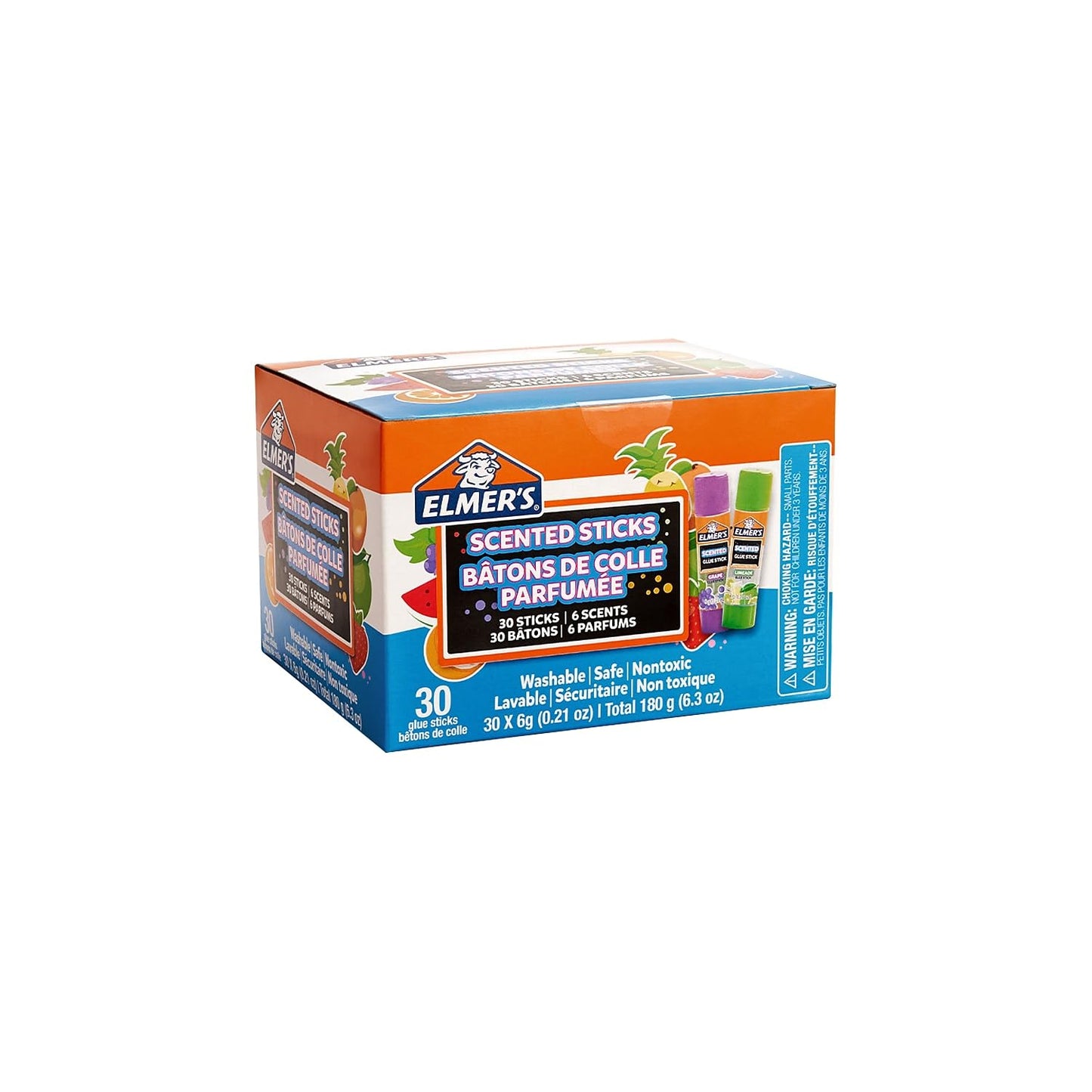 Elmer’s Scented Glue Sticks Washable Clear Assorted Scents 6 Grams 6 Packs of 4 (24 Total Count)