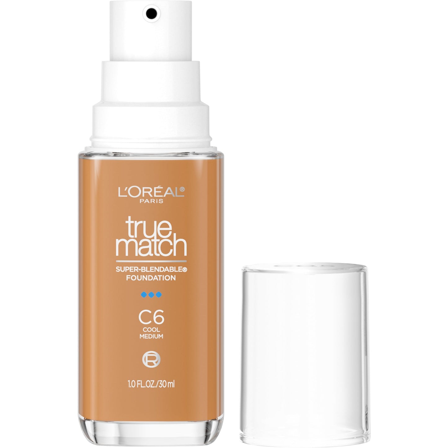 L'Oreal Paris True Match Super-Blendable Foundation, Medium Coverage Liquid Foundation Makeup, C3, Light Medium, 1 Fl Oz