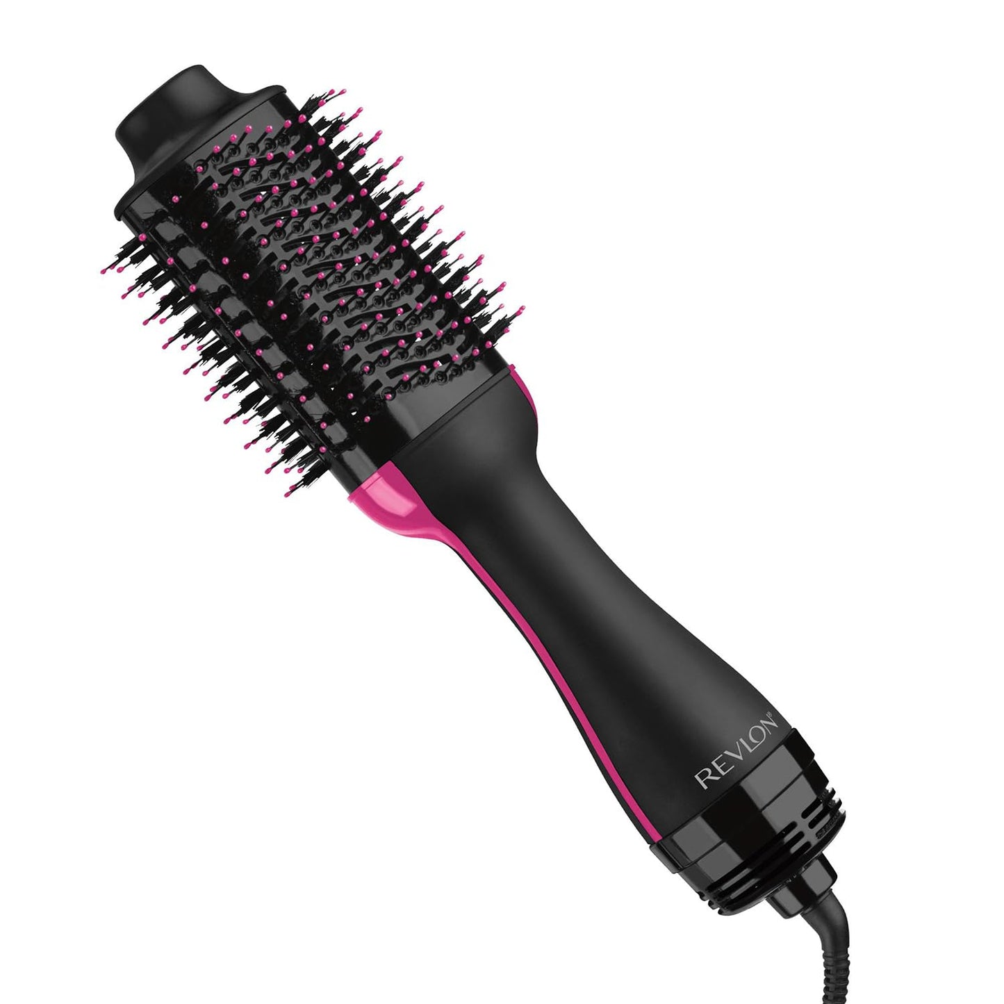 REVLON One-Step Volumizer Hair Dryer and Styler, for Less Frizz, More Shine, and Reduced Heat Damage for Salon Style Round Brush for Blowout, Black (Amazon Exclusive)