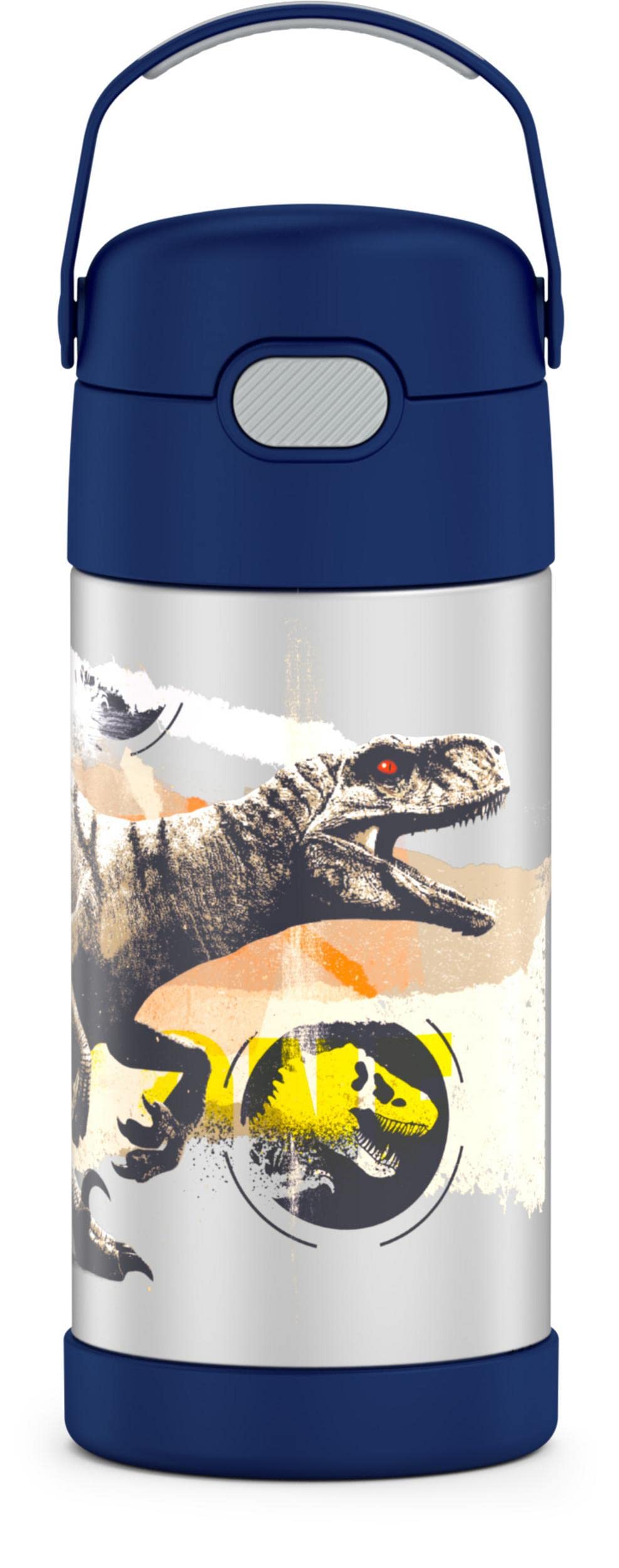 THERMOS FUNTAINER Water Bottle with Straw - 12 Ounce - Kids Stainless Steel Vacuum Insulated Water Bottle with Lid, Bluey