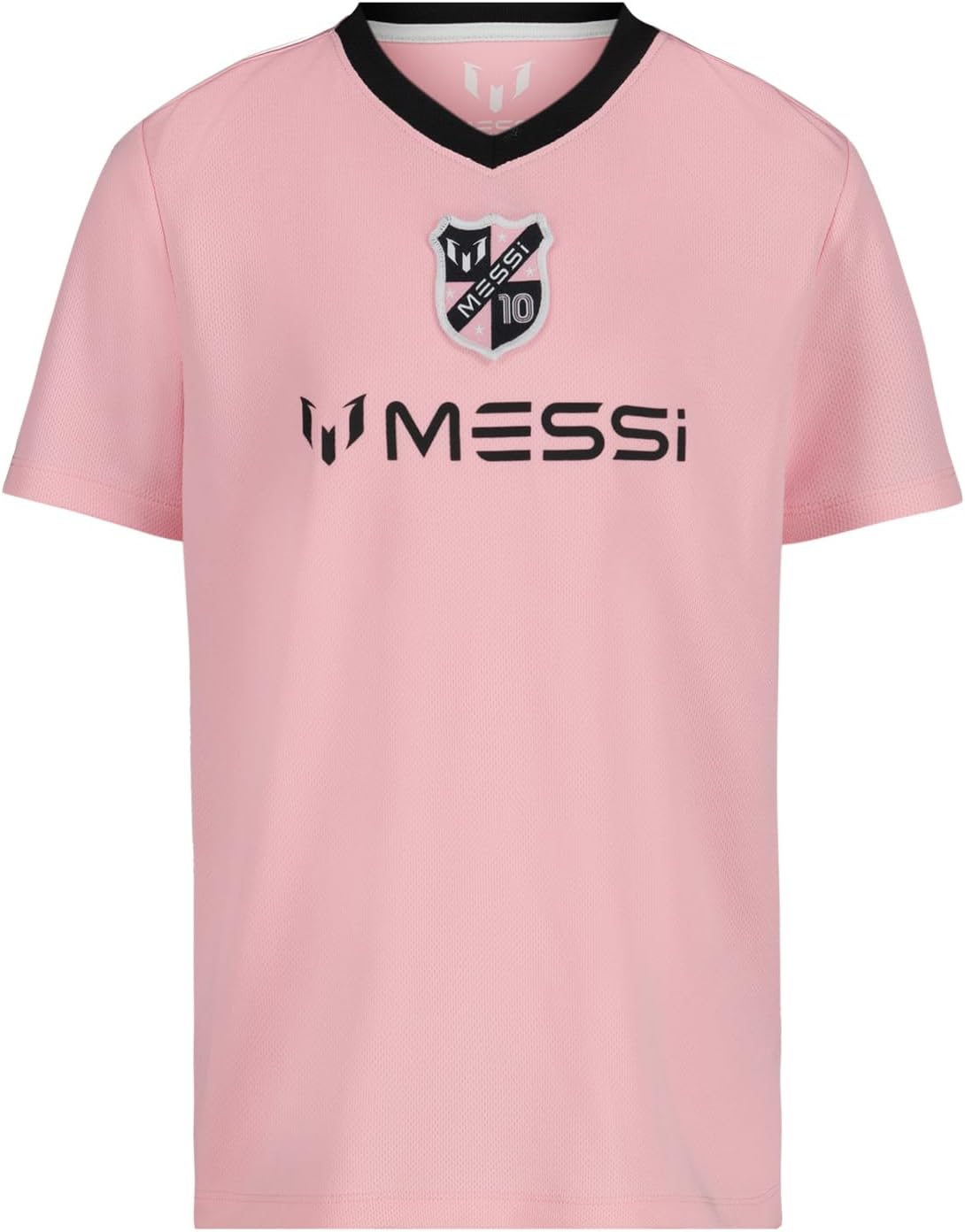 Boys' Lifestyle Short Sleeve Top, Loose-fit V-Neck Shirt with Logo, Comfortable